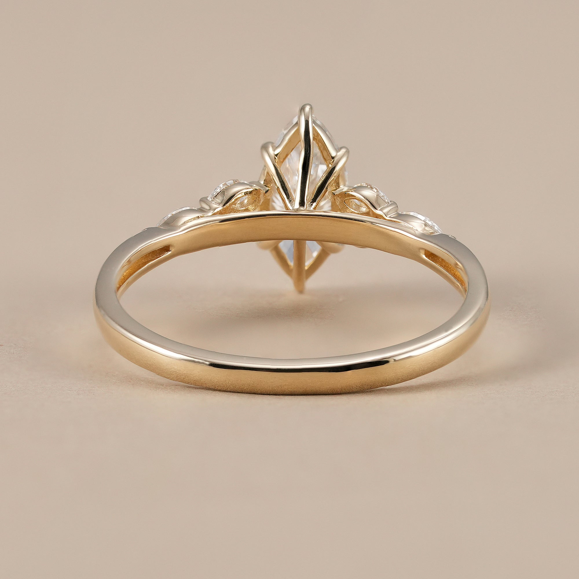 Marquise diamond wedding ring handcrafted in gold