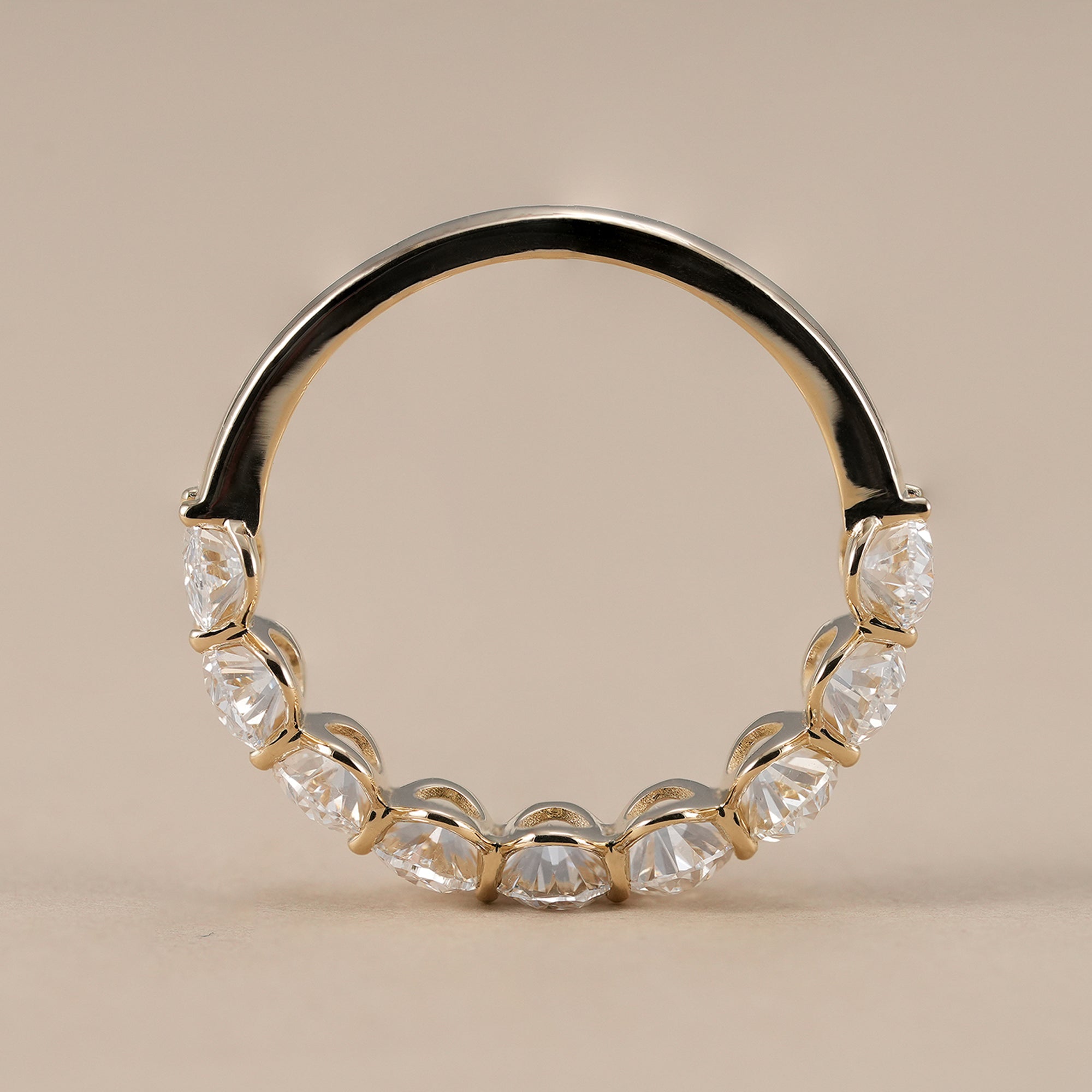 Sustainable lab grown oval diamond eternity ring