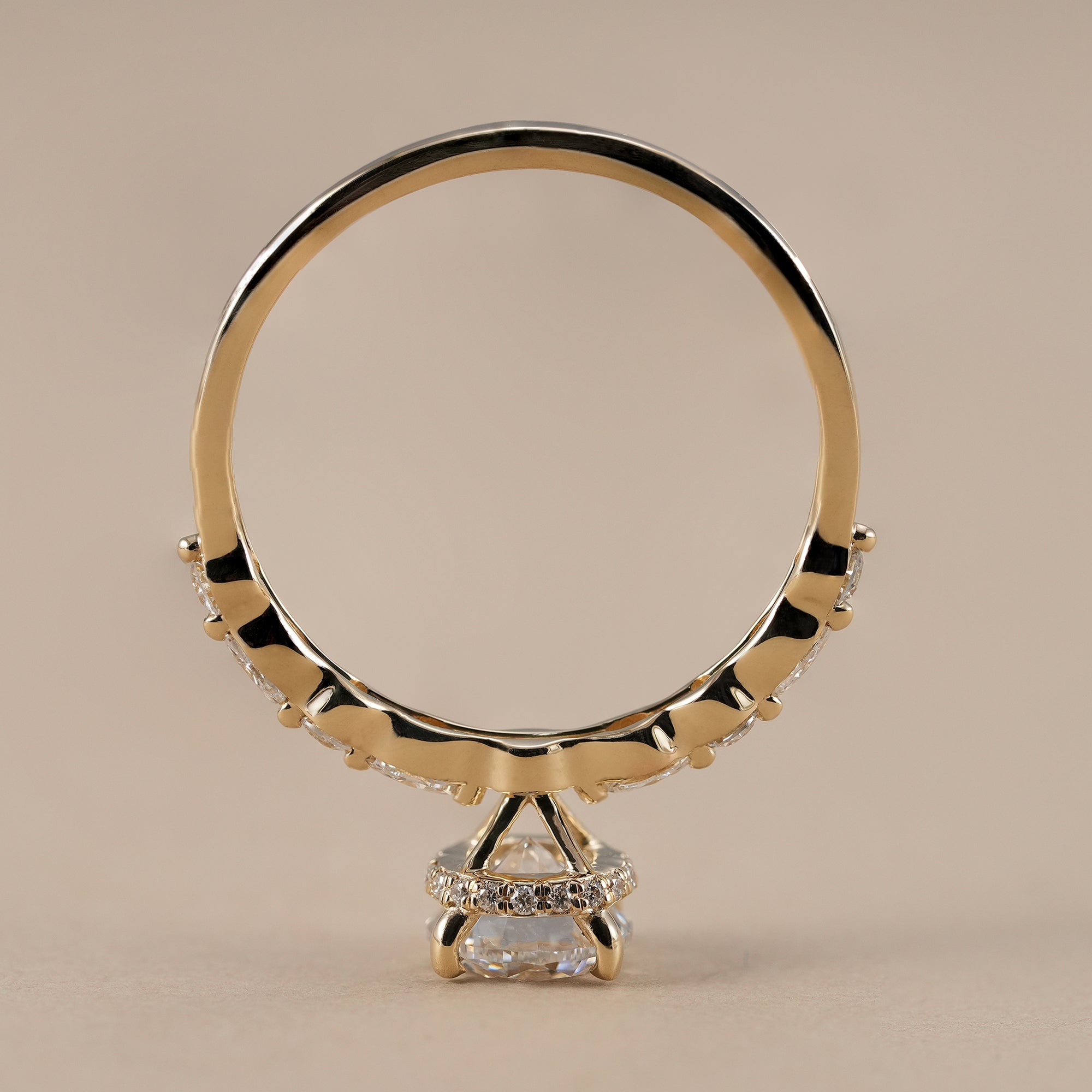 Fine jewelry round solitaire engagement ring in yellow gold