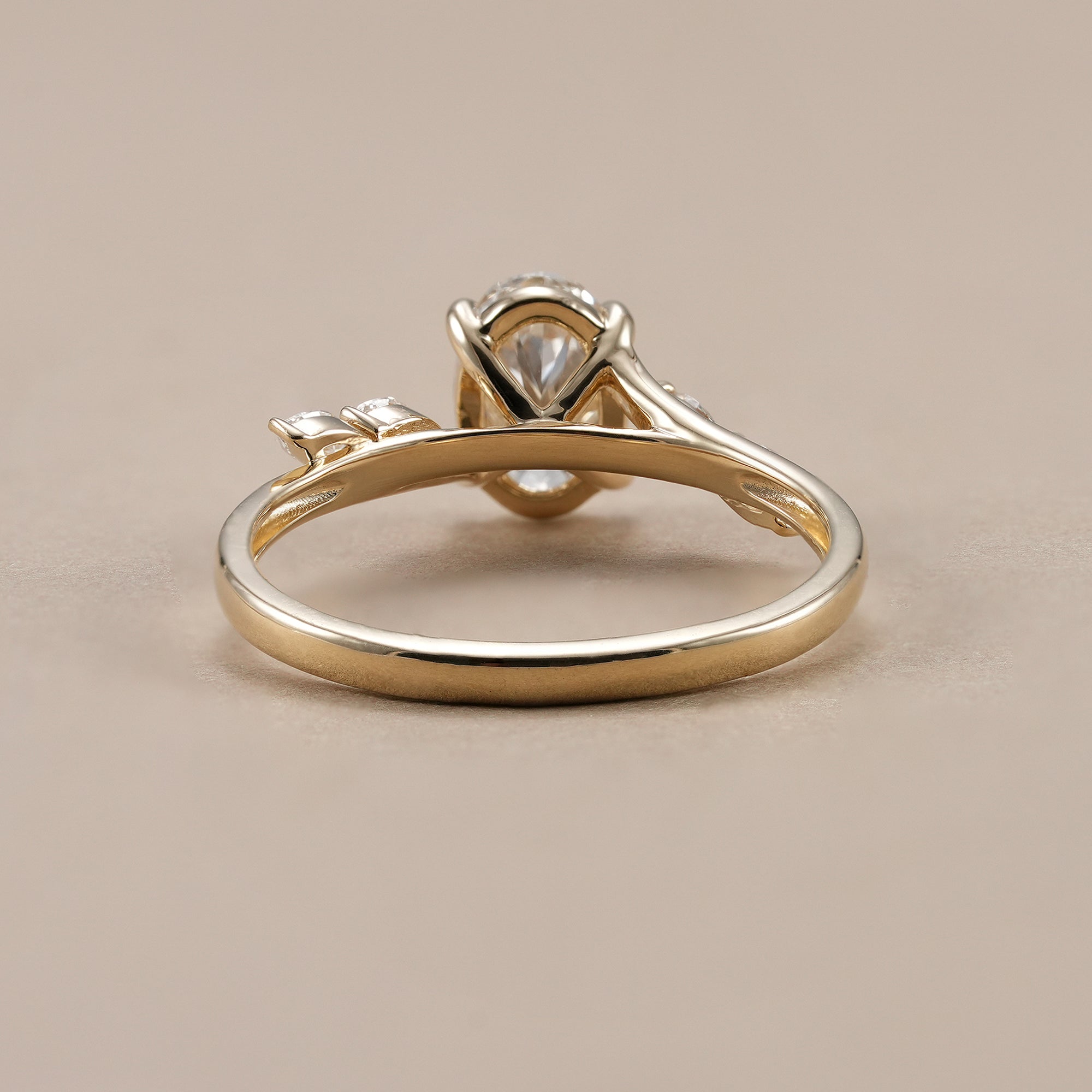 IGI certified oval lab diamond bridal jewelry ring.