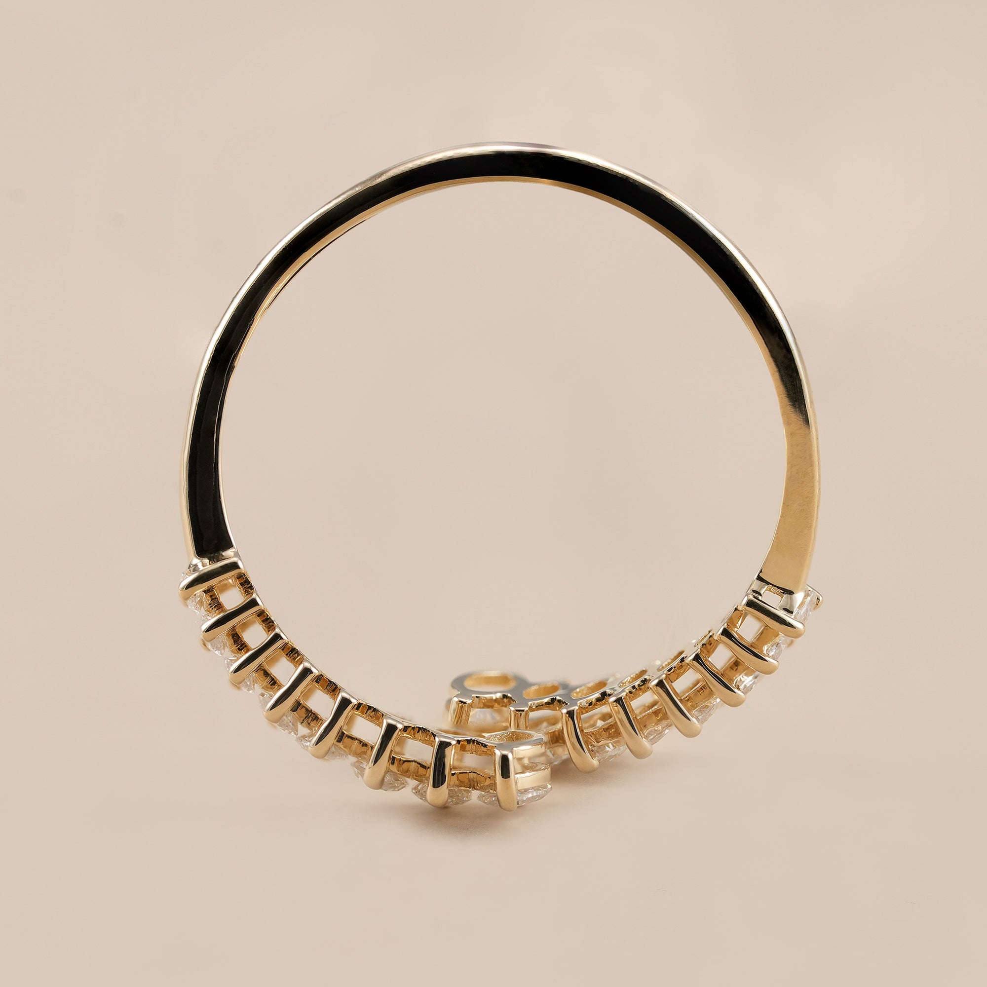 Marquise curved bridal band with lab grown diamonds
