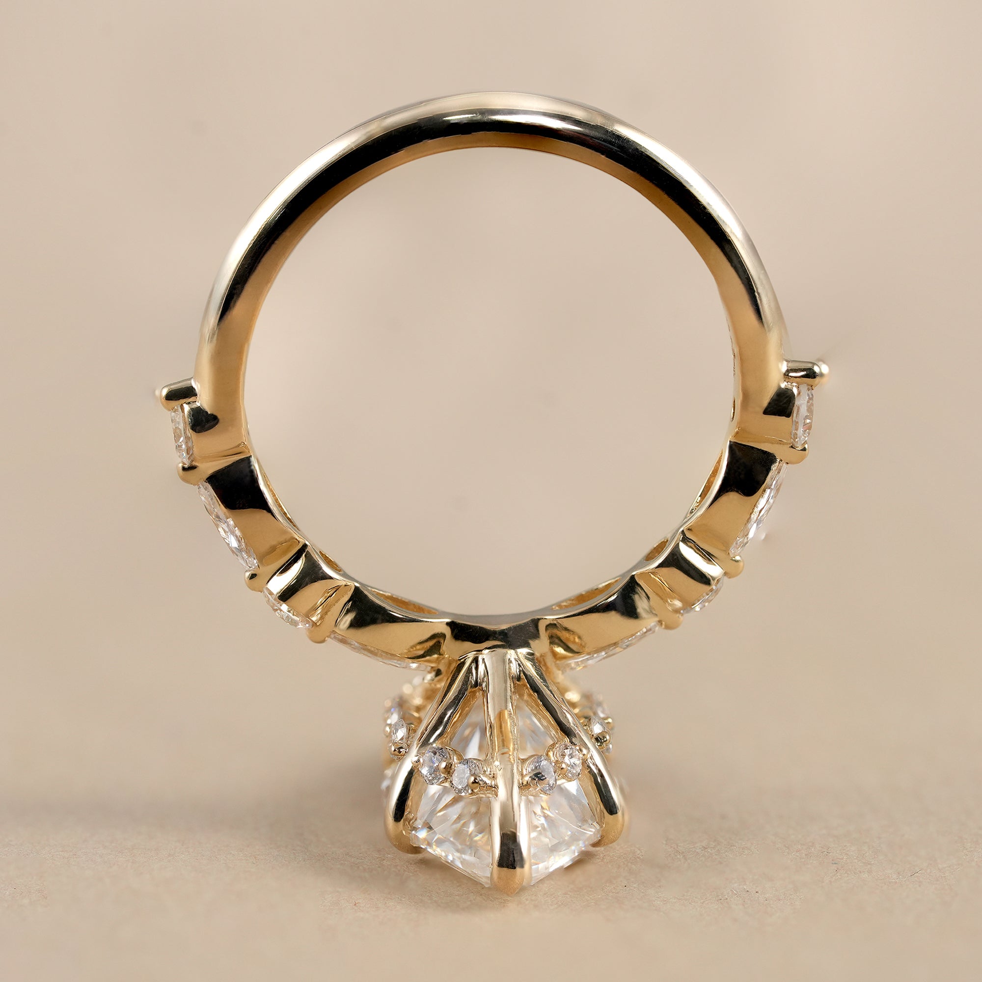 Elegant marquise lab grown diamond proposal ring