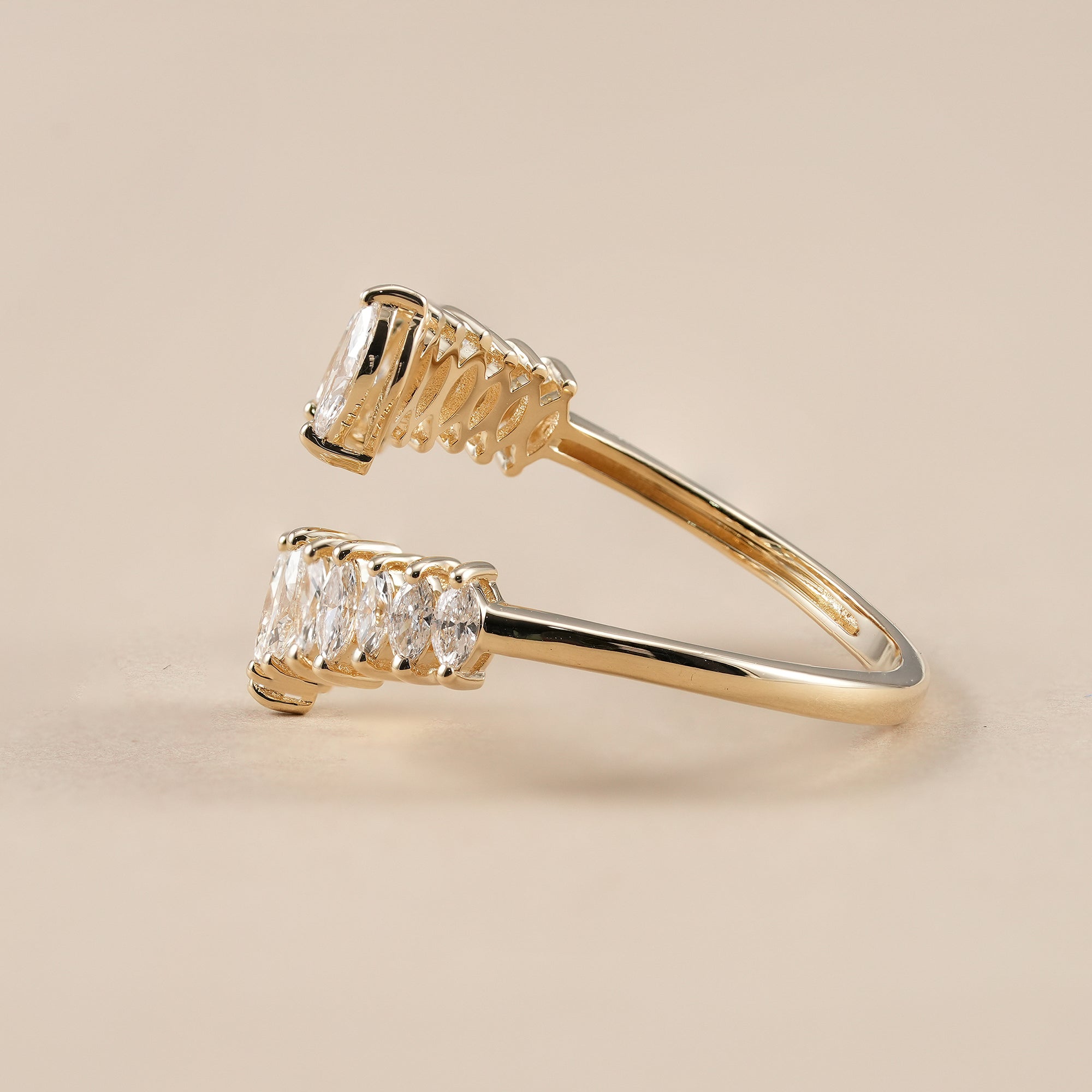Marquise eternity inspired curved band ring