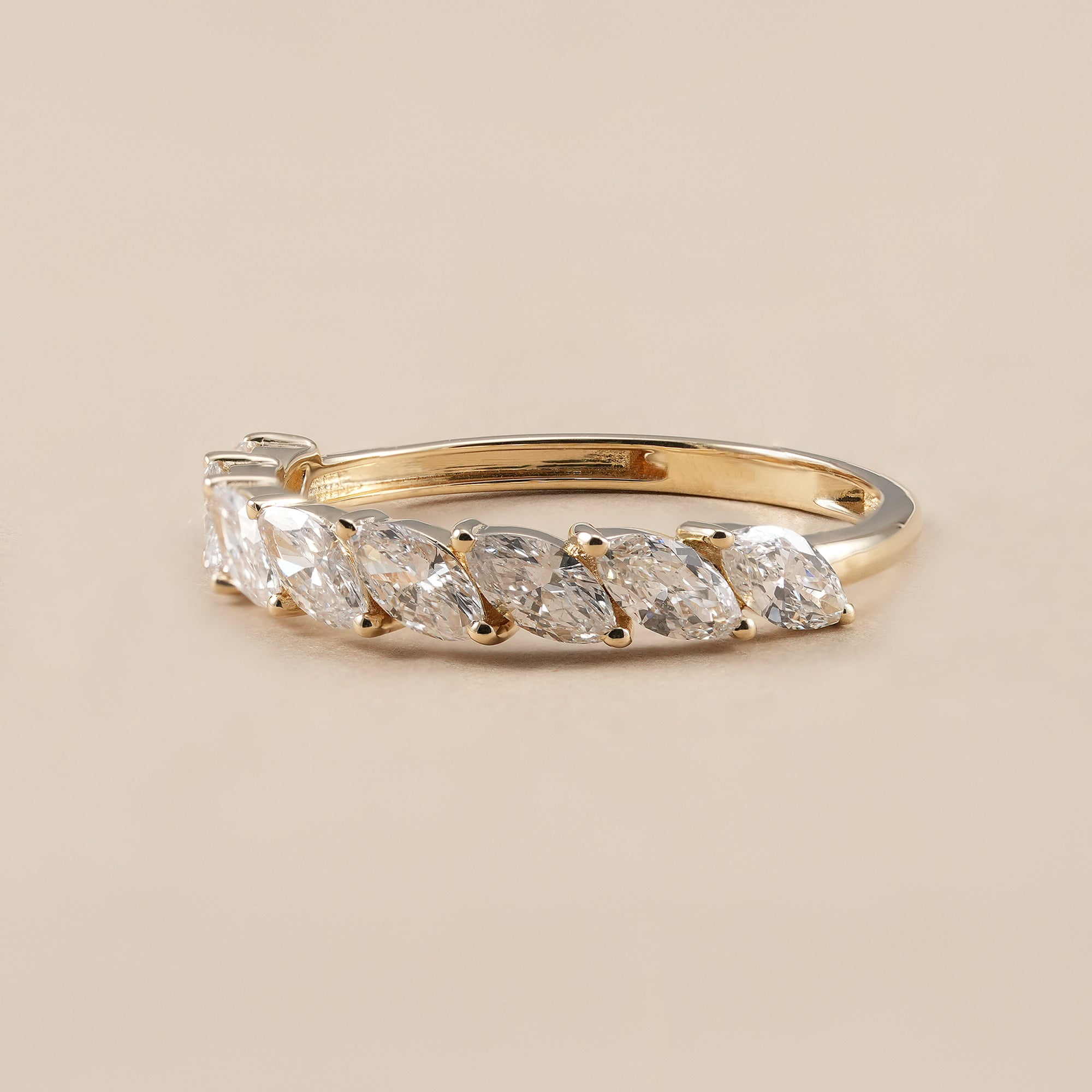 Stackable marquise diamond band for women