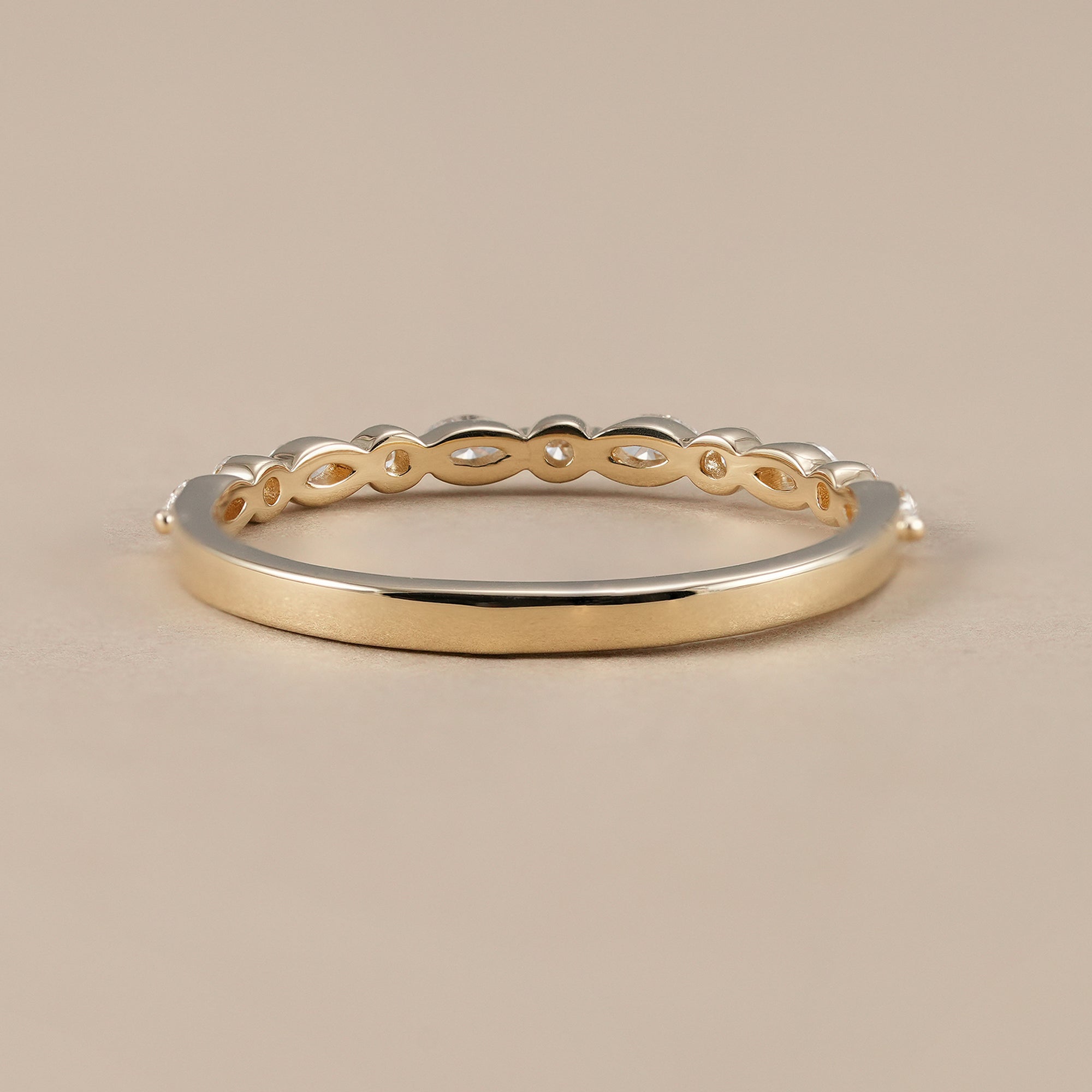 Elegant marquise and round diamond band