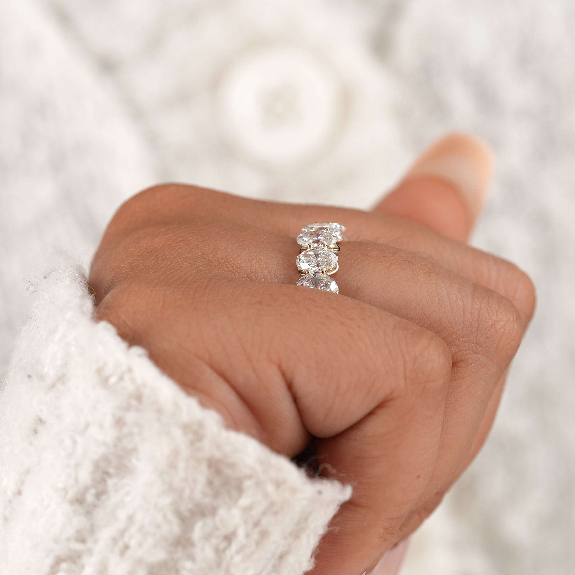 Luxury oval diamond band for everyday wear