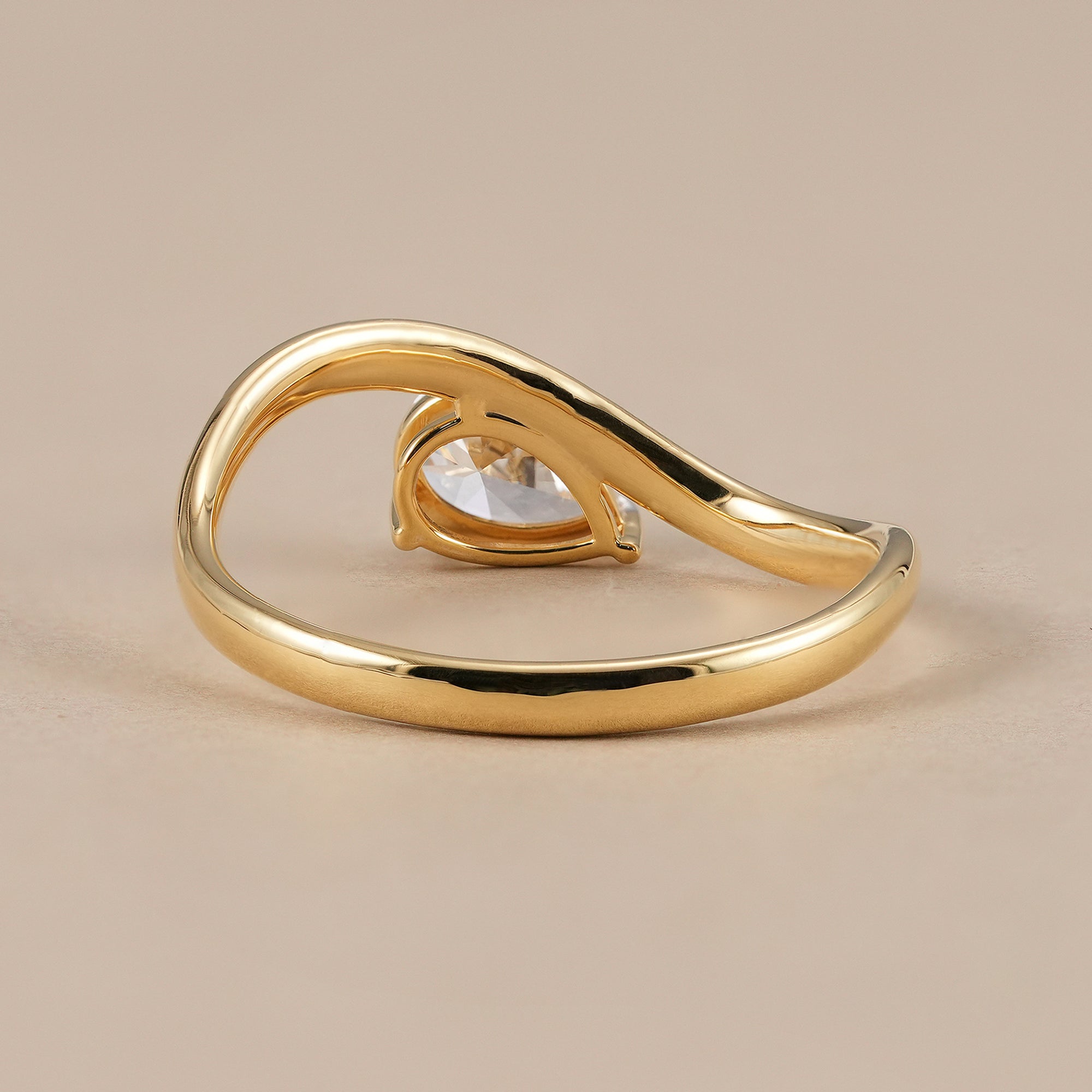 Modern pear solitaire lab diamond ring