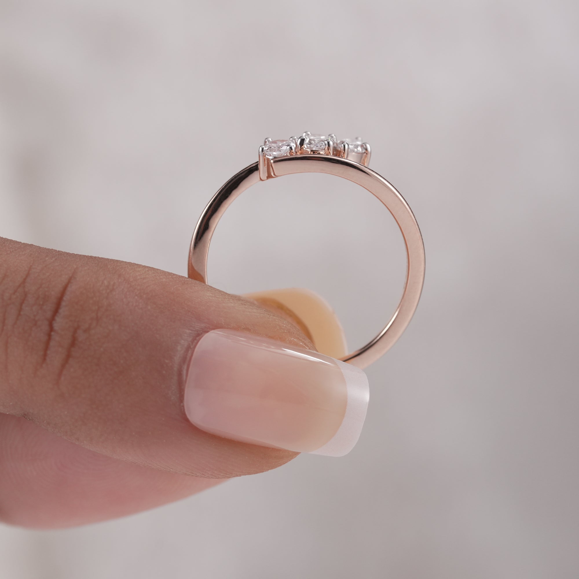 Minimalist diamond cuff ring for women