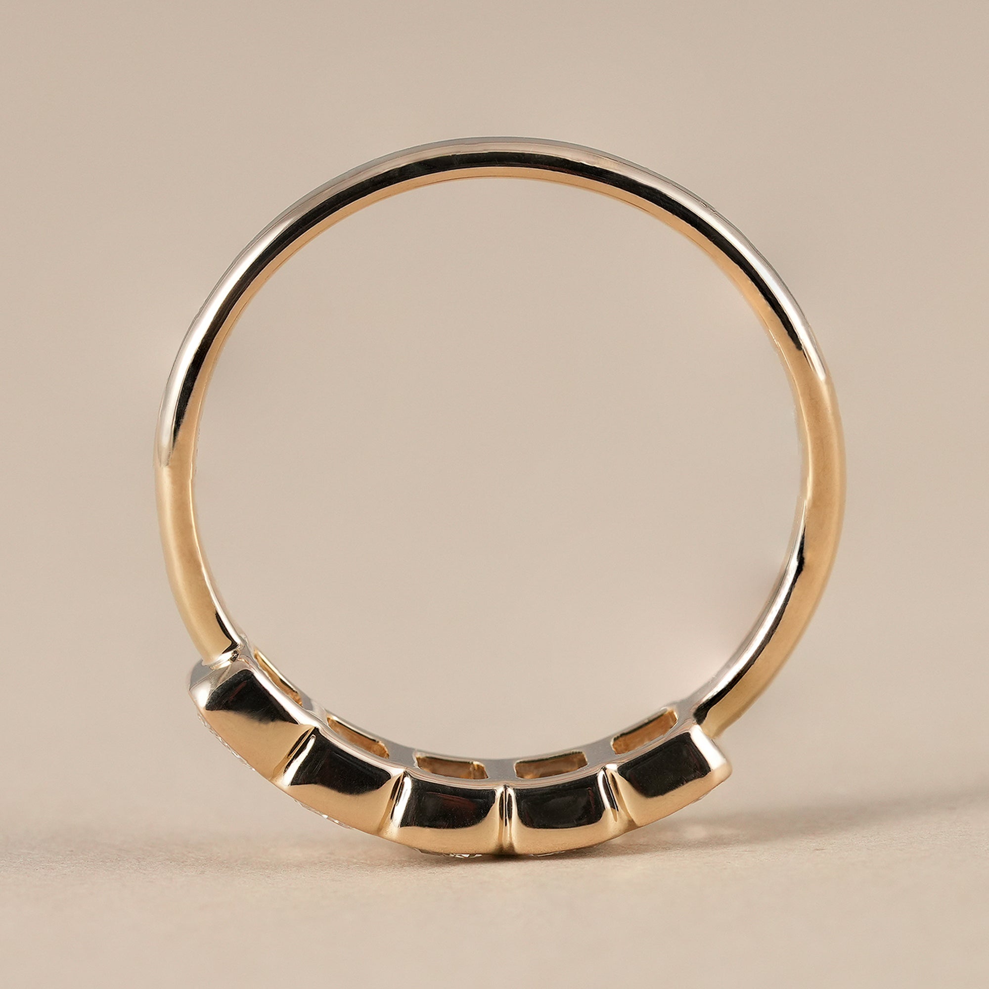 Sustainable lab grown emerald diamond band