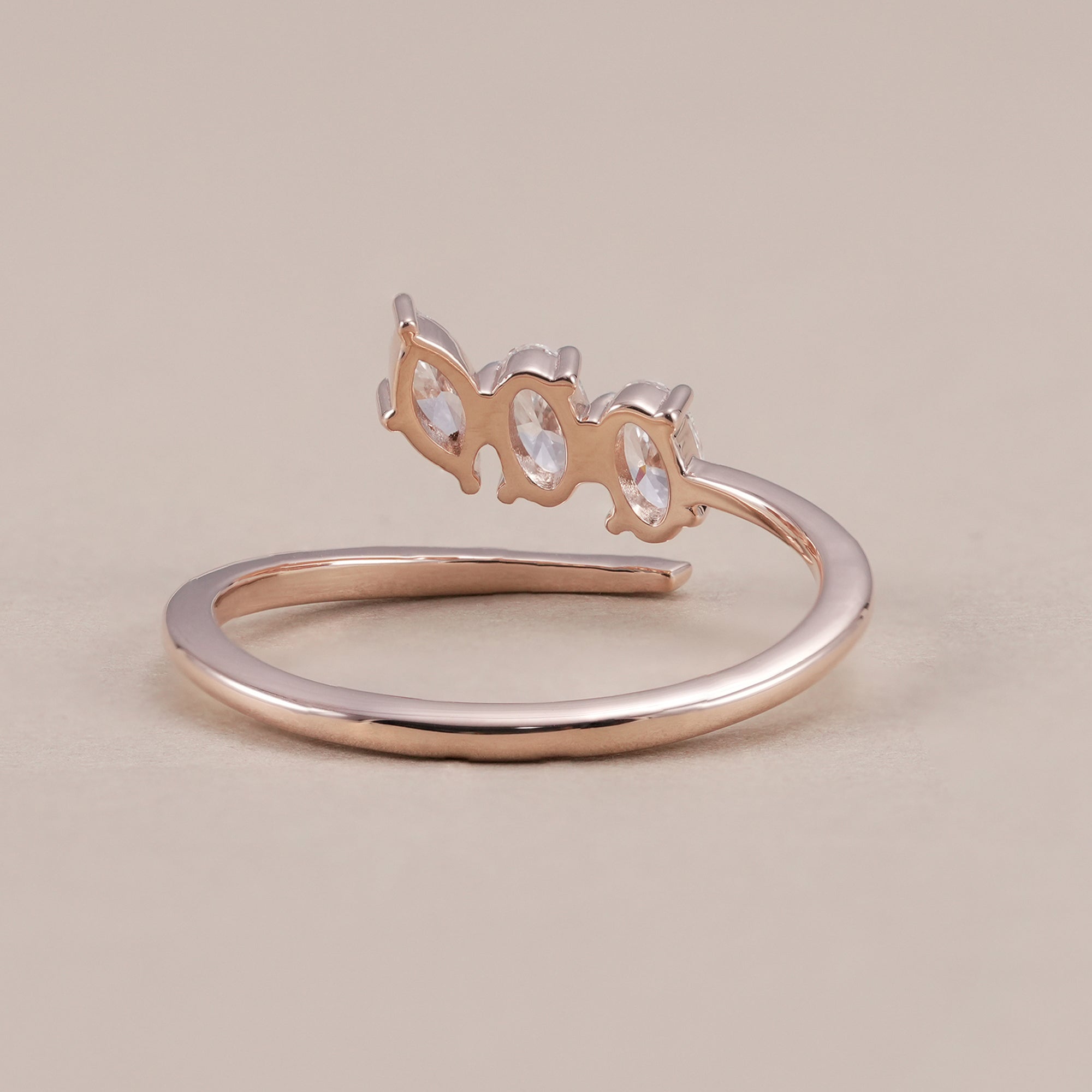 Marquise and oval lab grown diamond ring for women