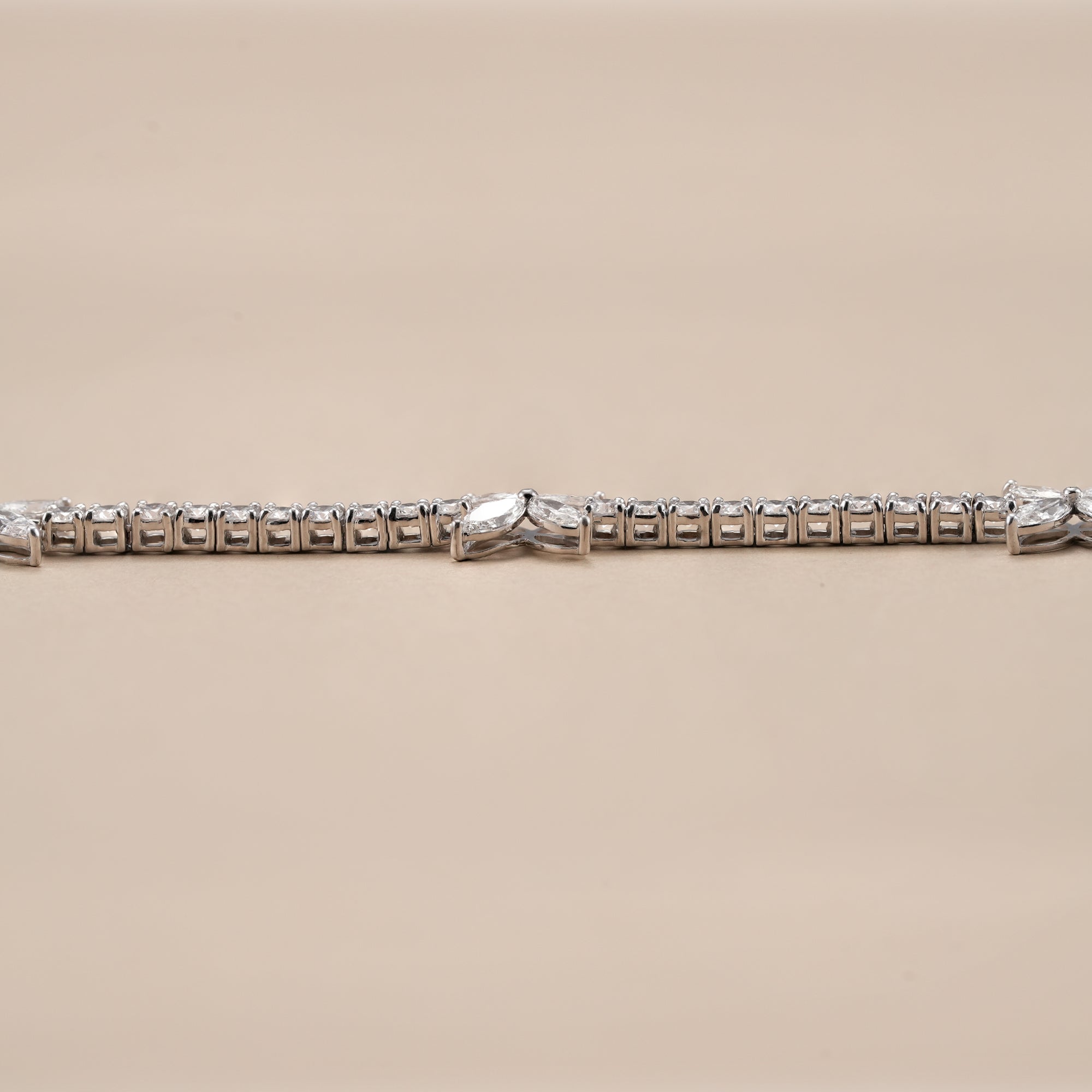 Nature inspired floral lab diamond bracelet for women.