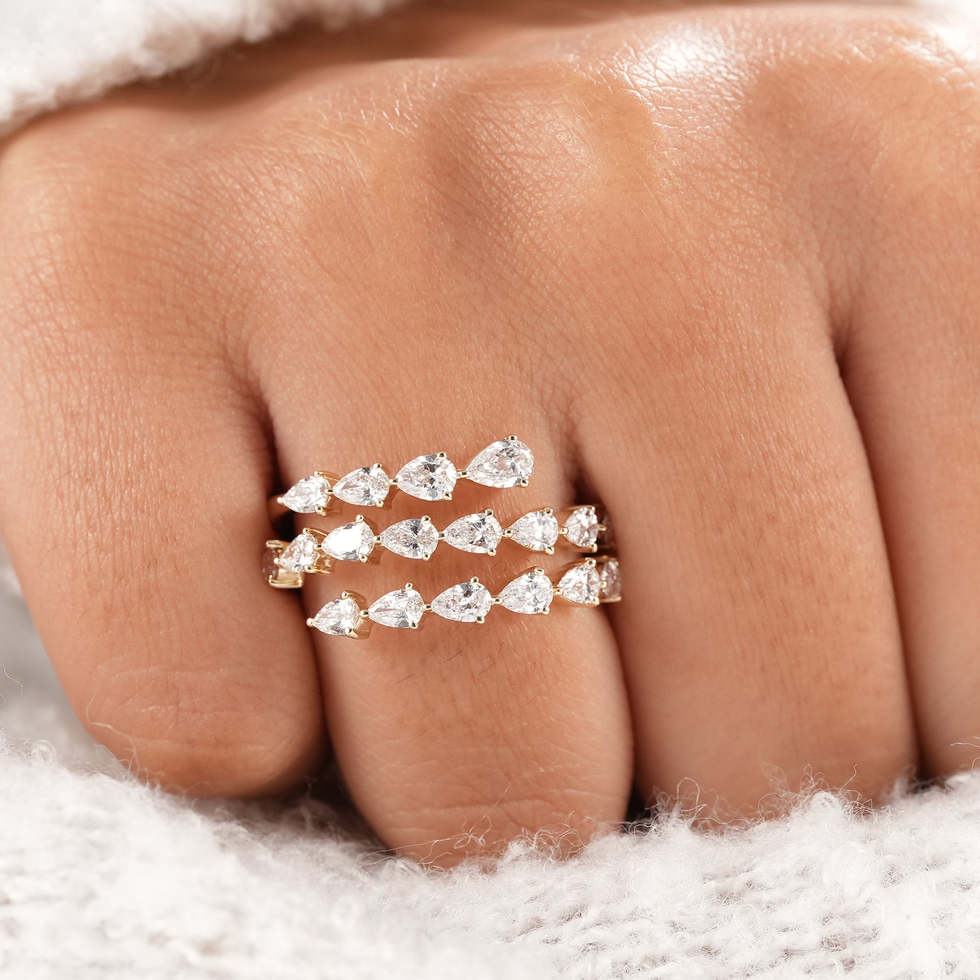 Sustainable lab grown diamond eternity band.