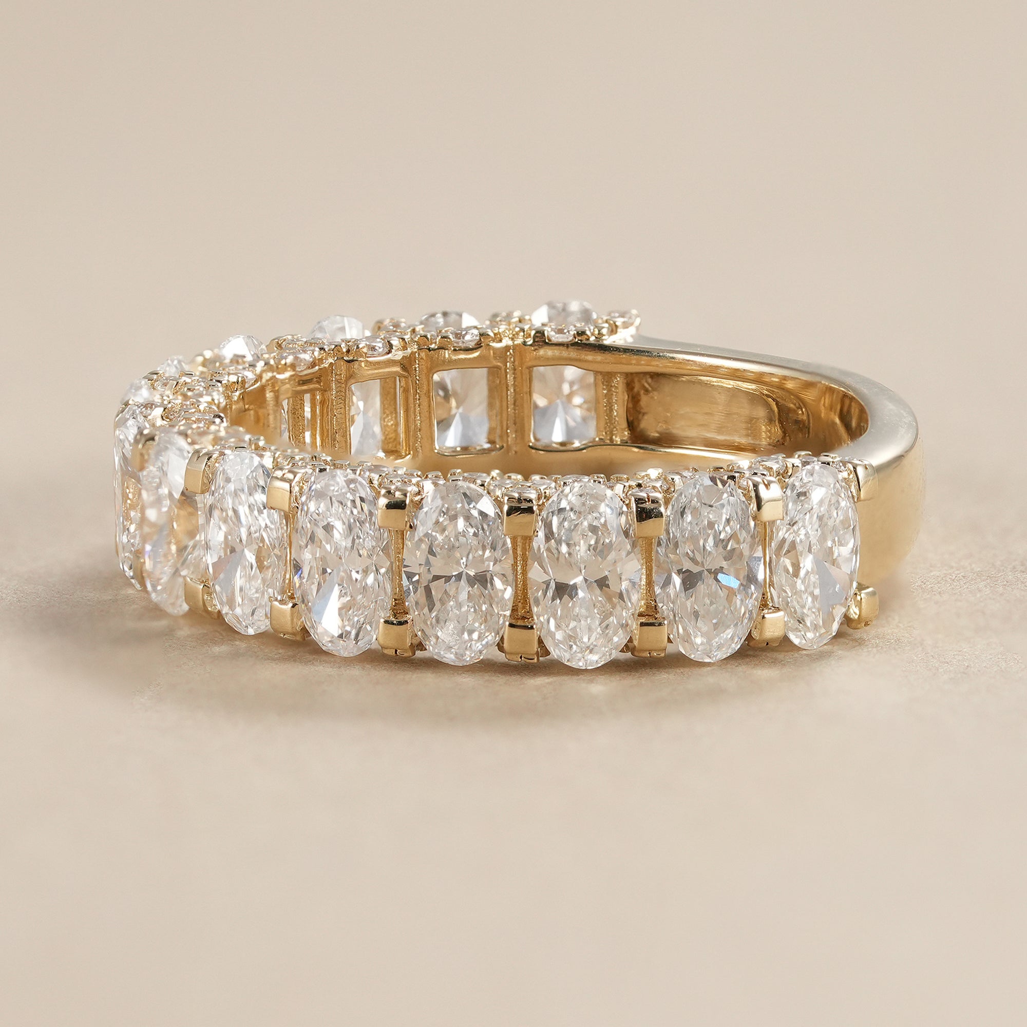 Full detailed oval diamond eternity ring showcasing premium lab grown diamonds for everyday elegance.