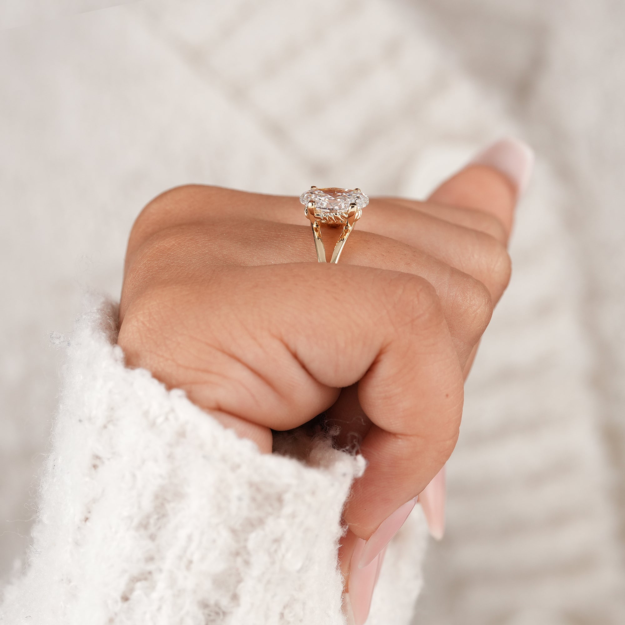 Oval Solitaire Diamond Engagement Ring
