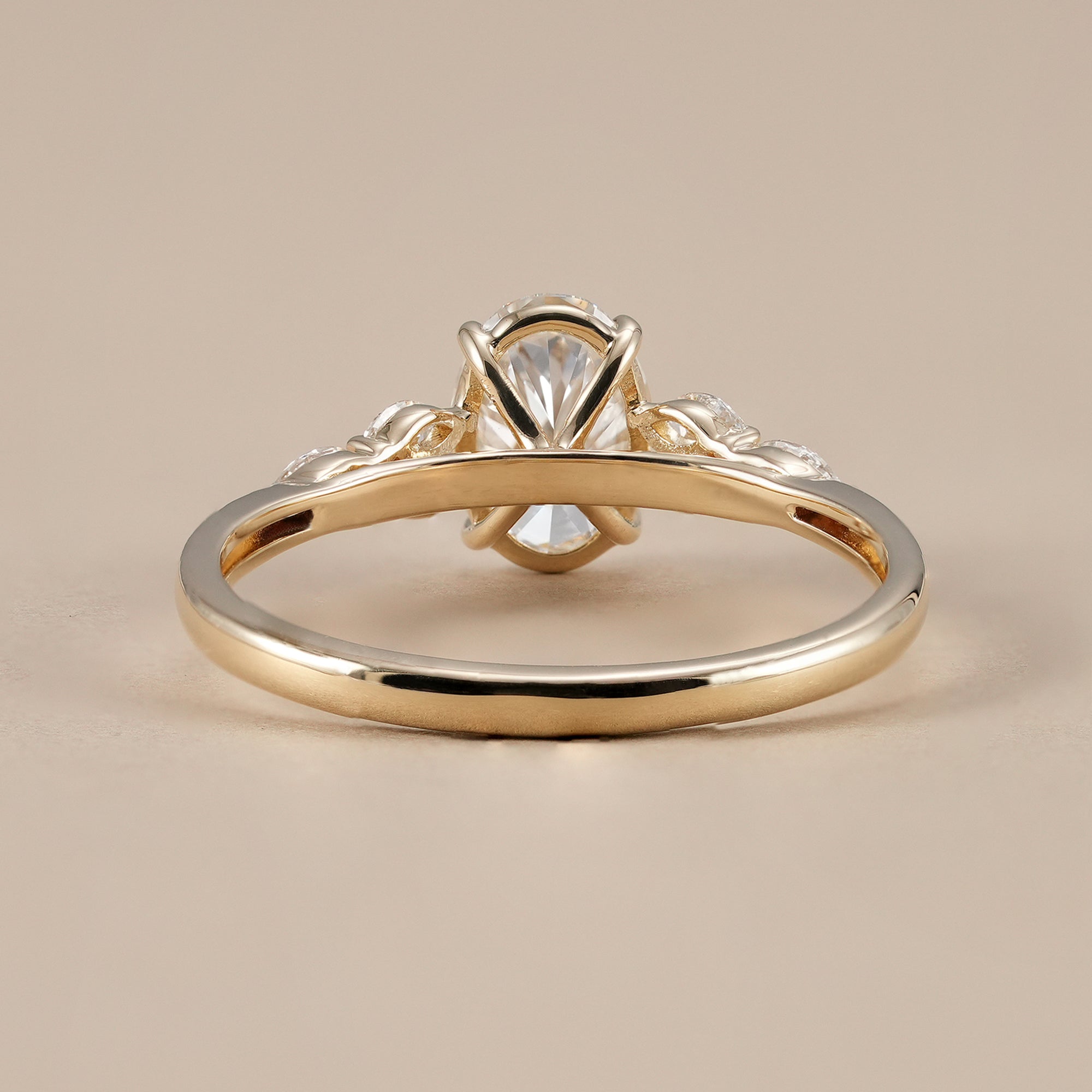 Luxury oval proposal ring with marquise accent diamonds