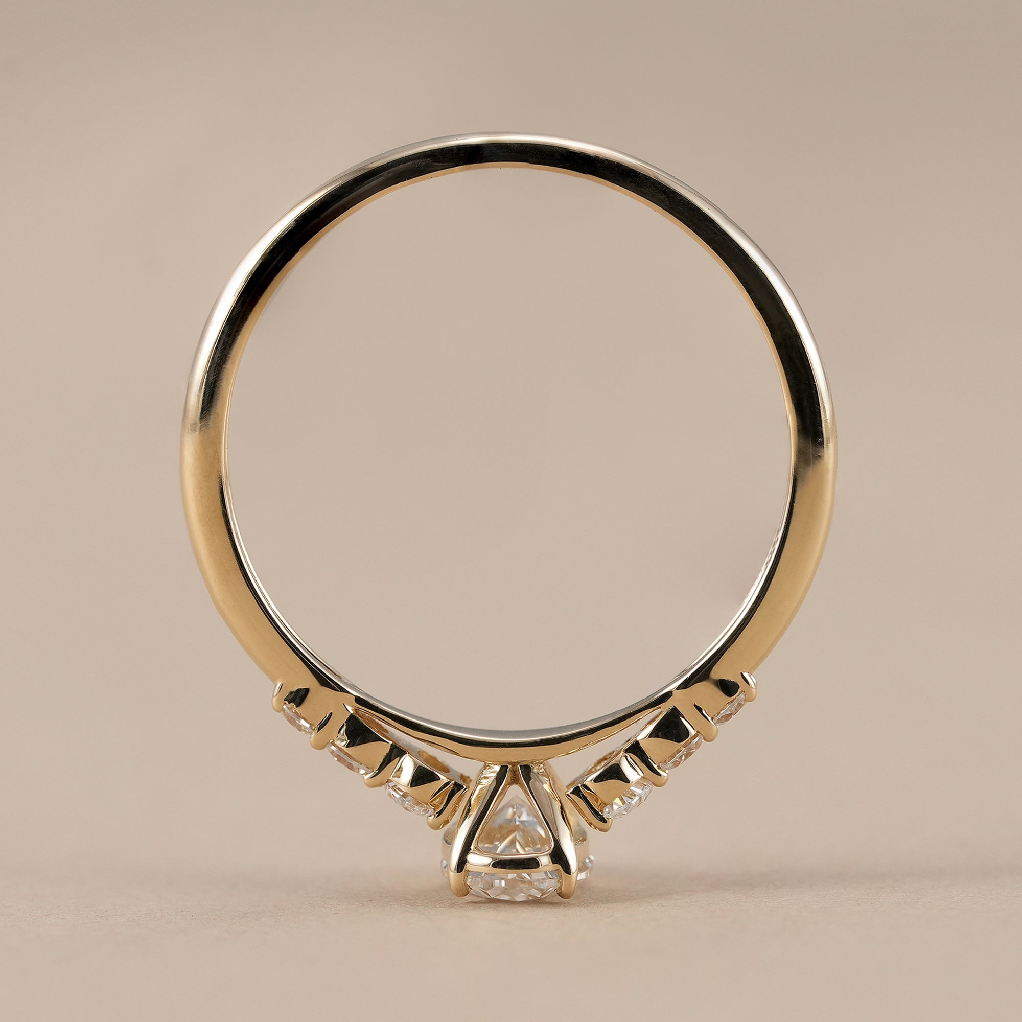 Vintage inspired oval diamond anniversary ring