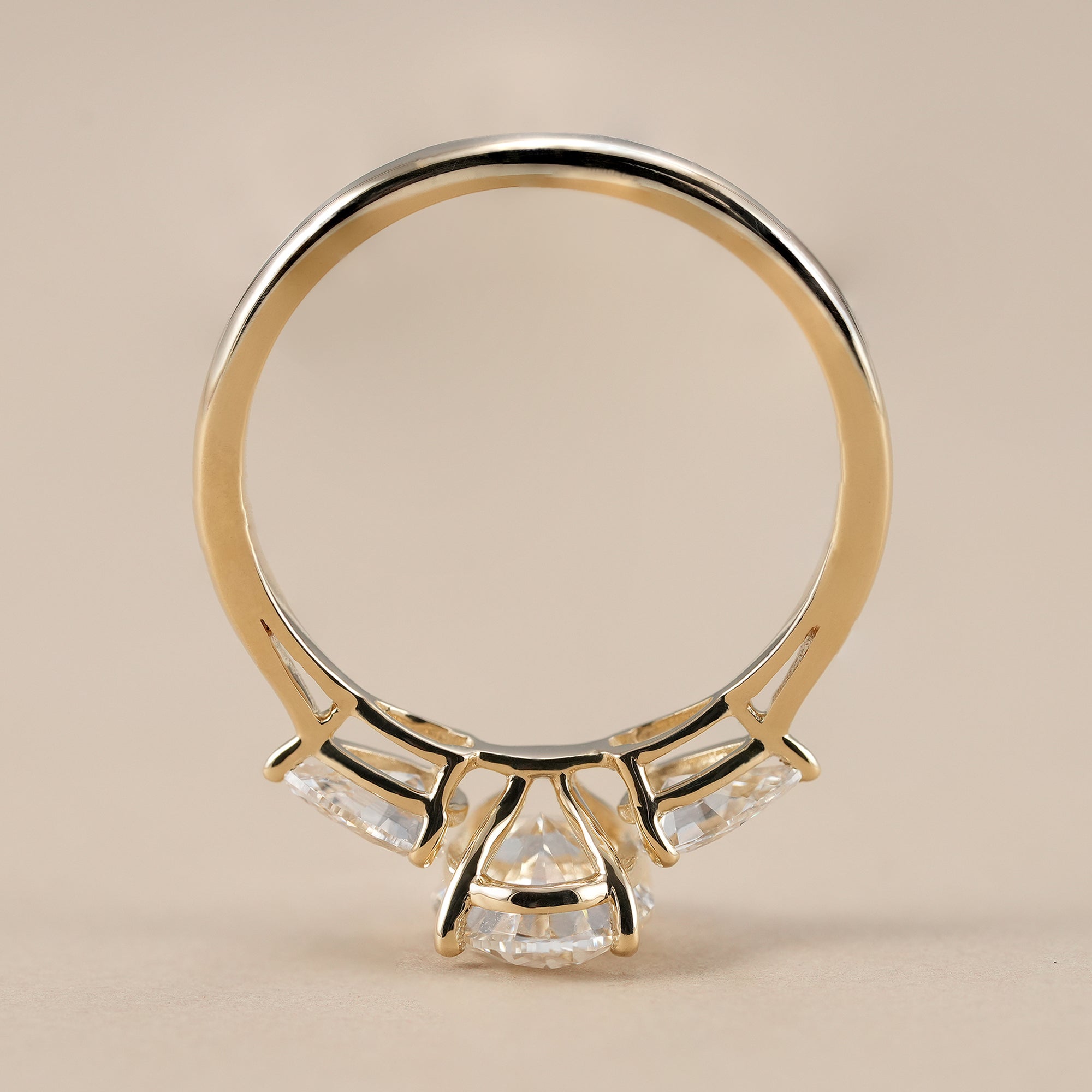 Luxury Oval Three Stone Ring