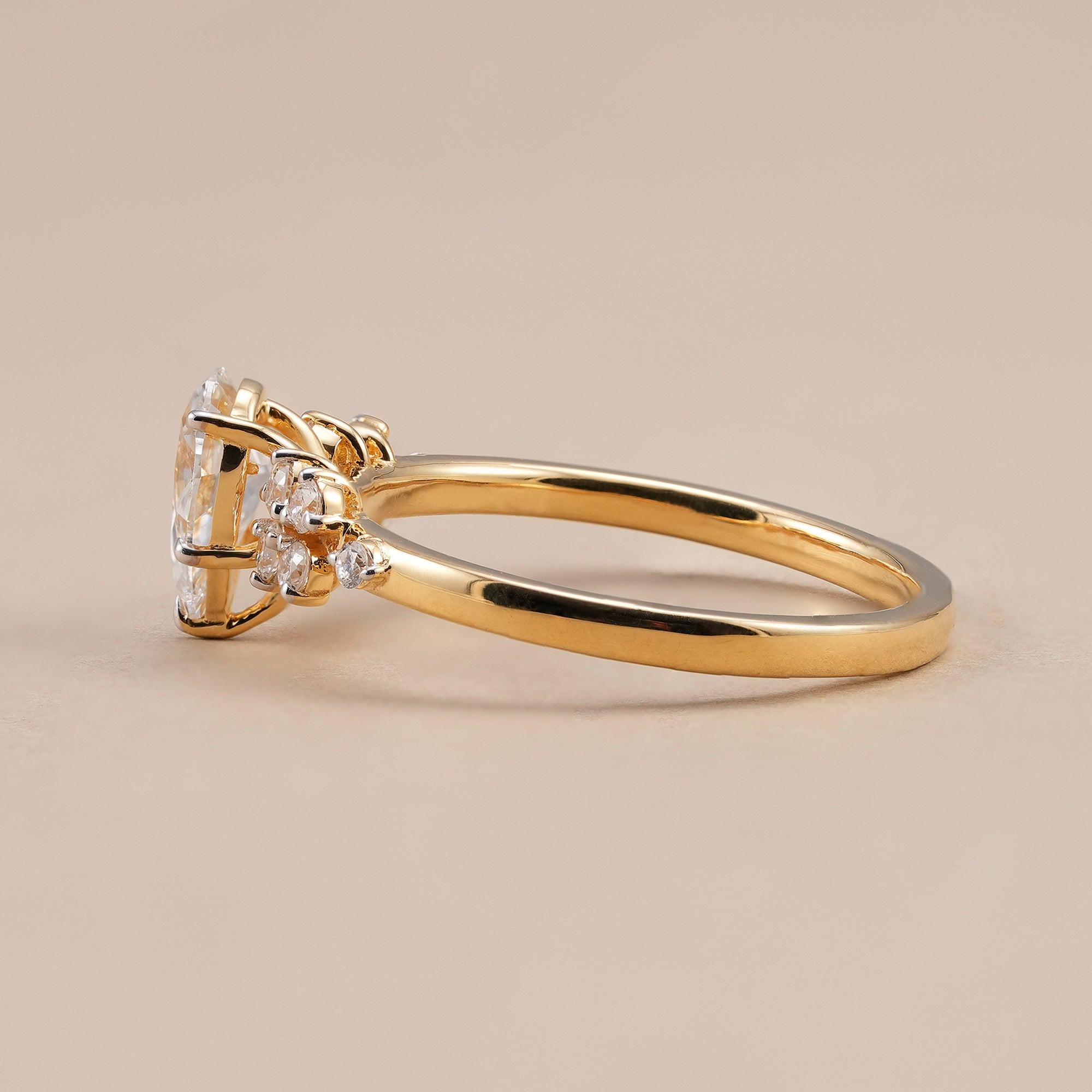 Elegant pear diamond engagement ring for women