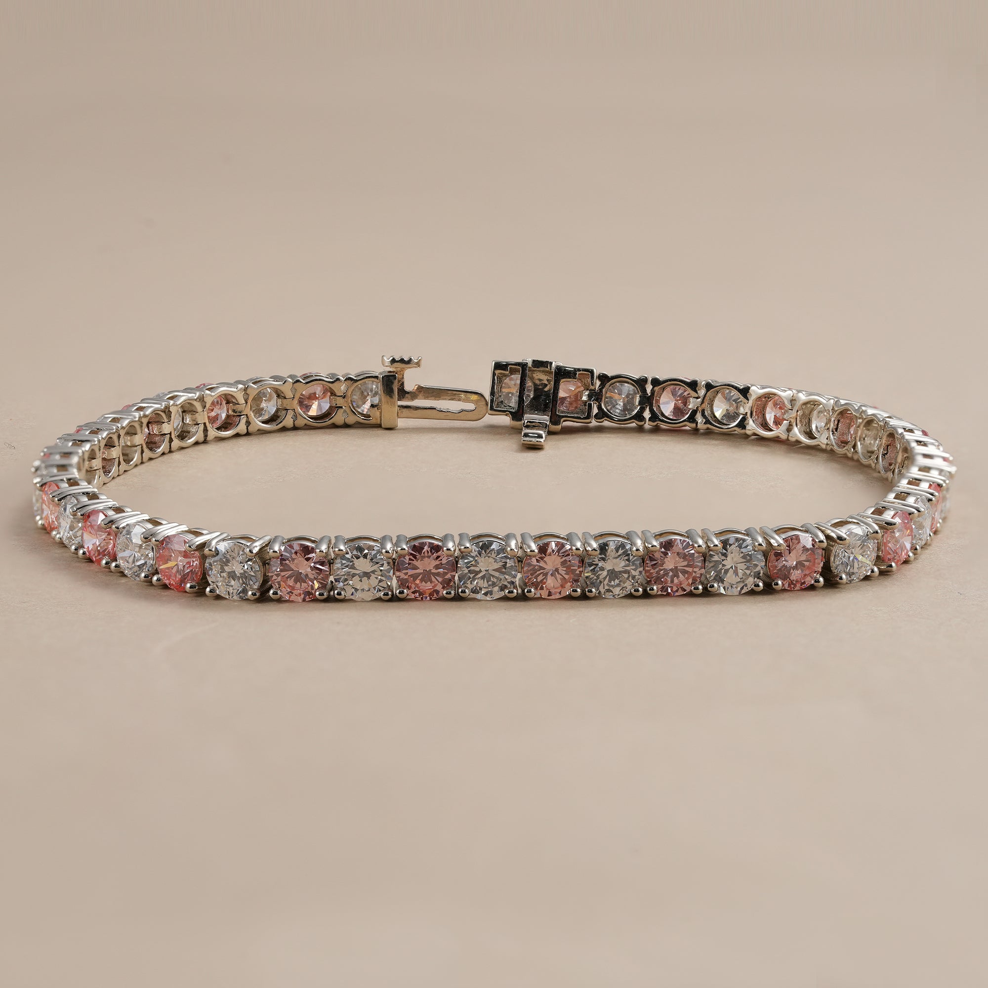 Premium round brilliant lab diamond bracelet for women.