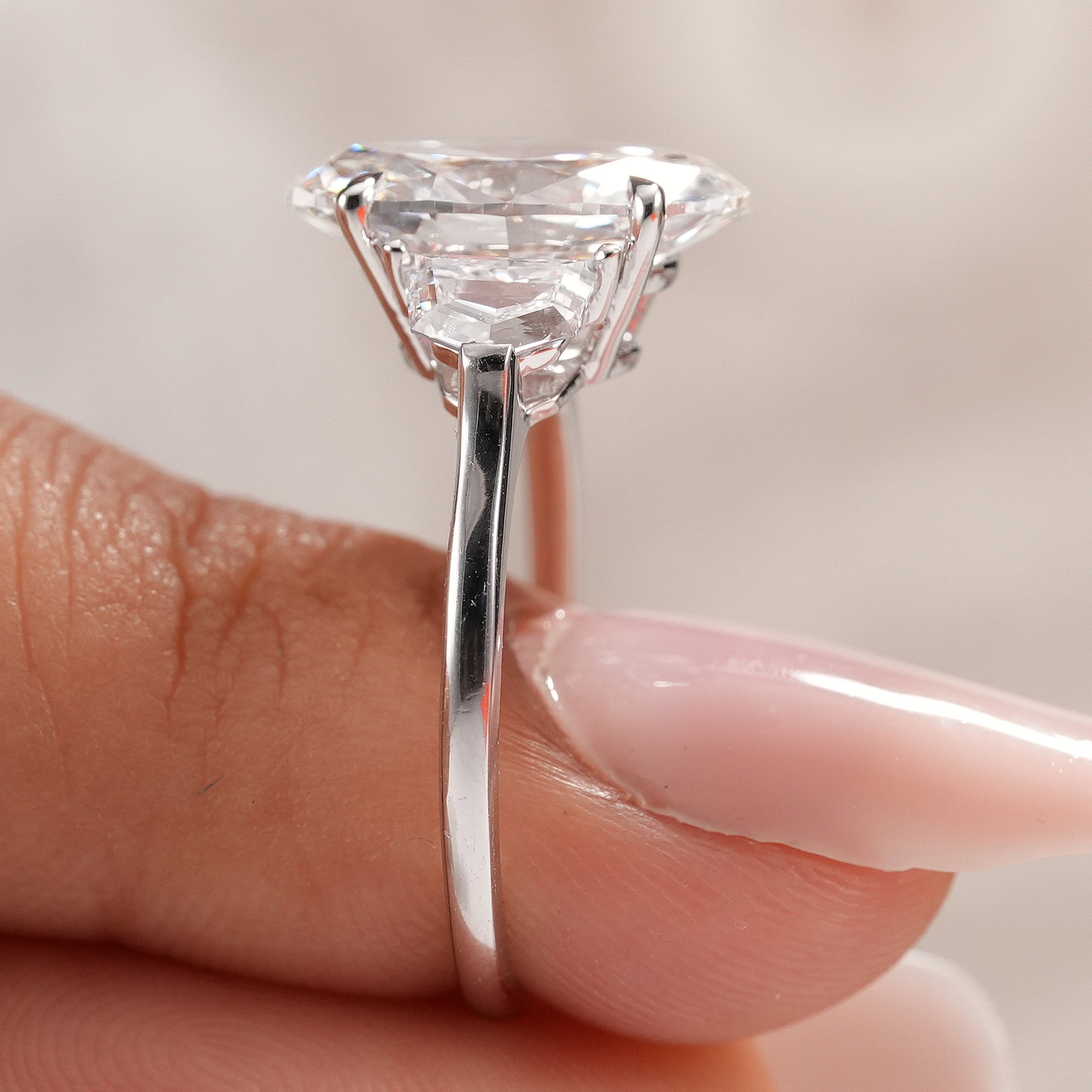 Classic Oval Lab Grown Diamond Three Stone (Trilogy) Design