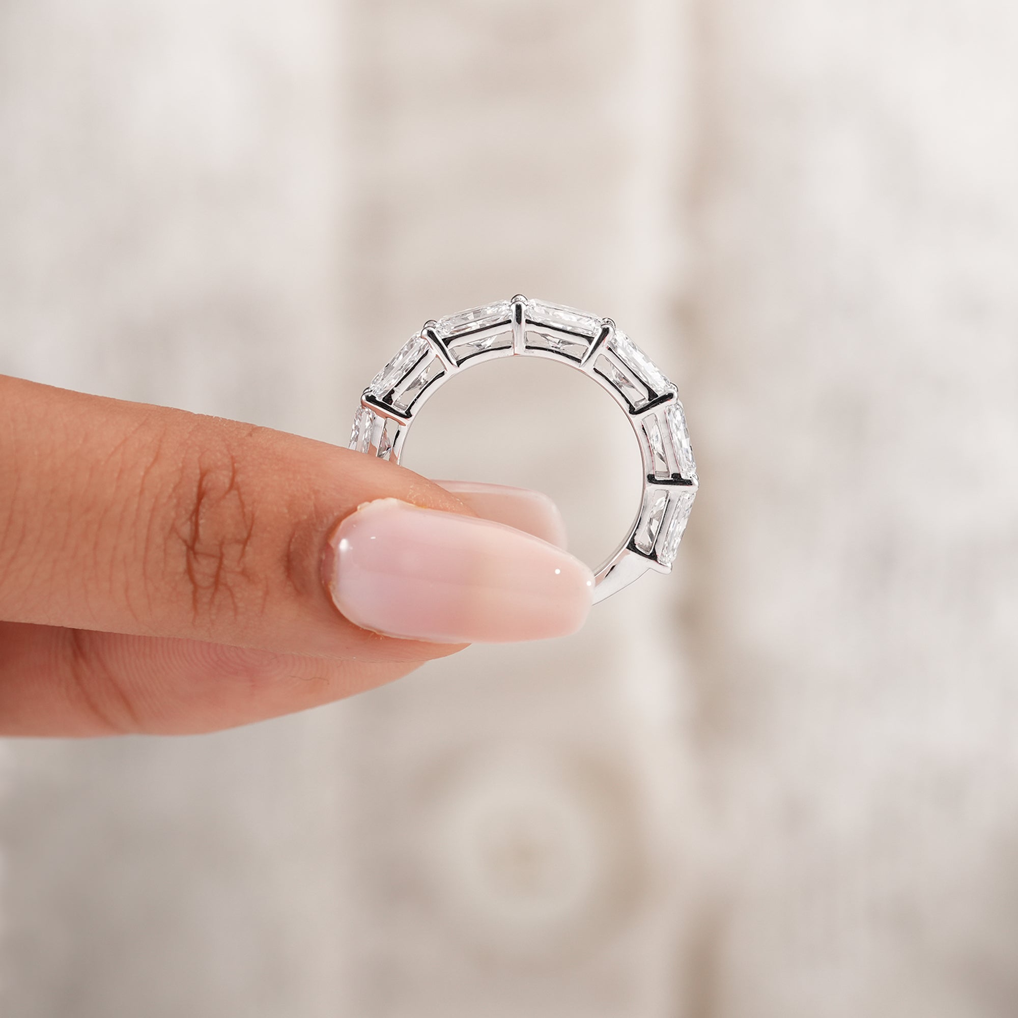Radiant Cut Lab Grown Diamond Half Eternity Band