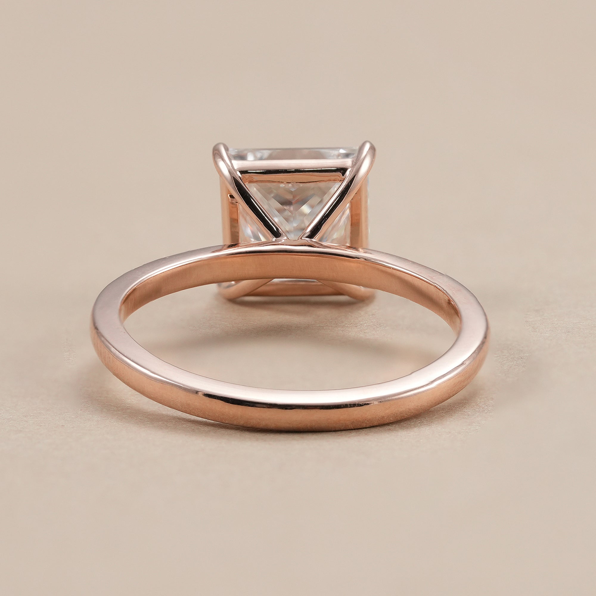 Elegant 3 CT princess lab grown diamond engagement ring.