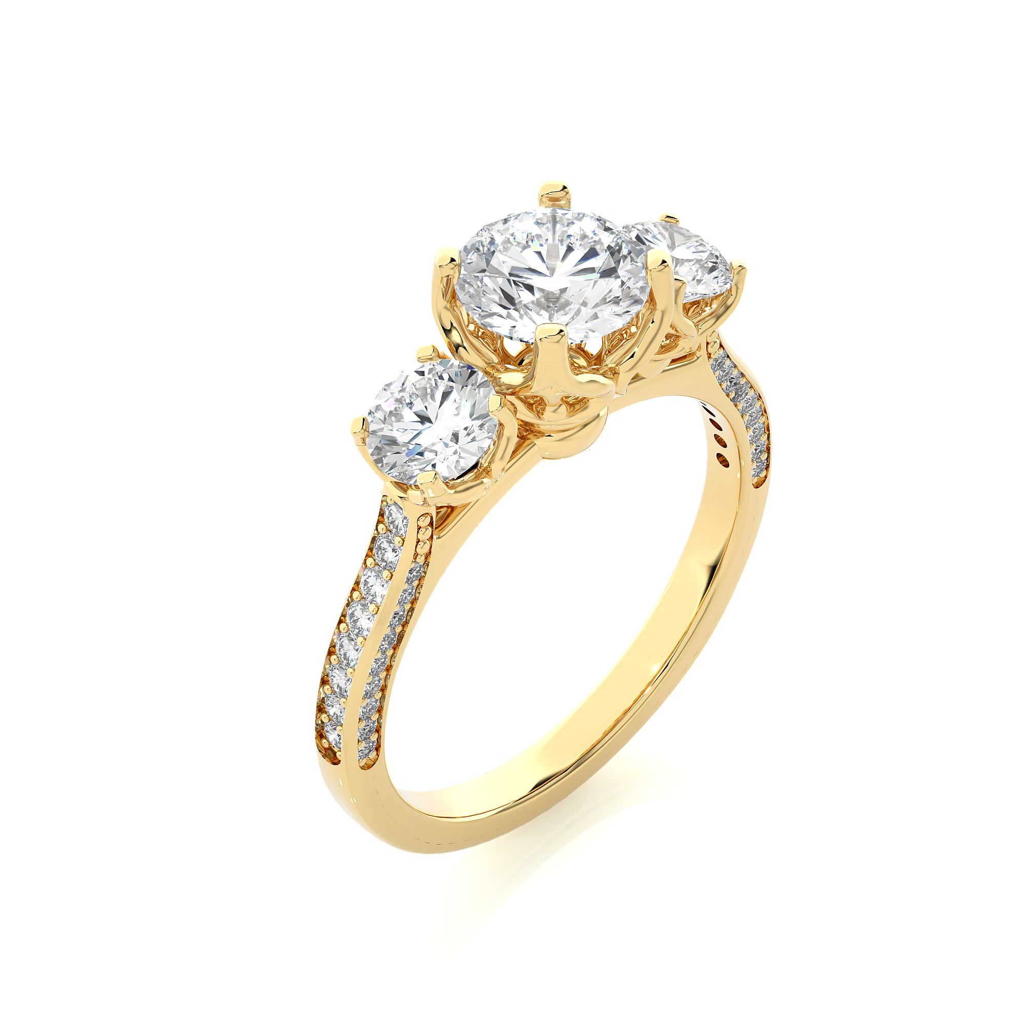 Lab Grown Diamond Three Stone Engagement Ring