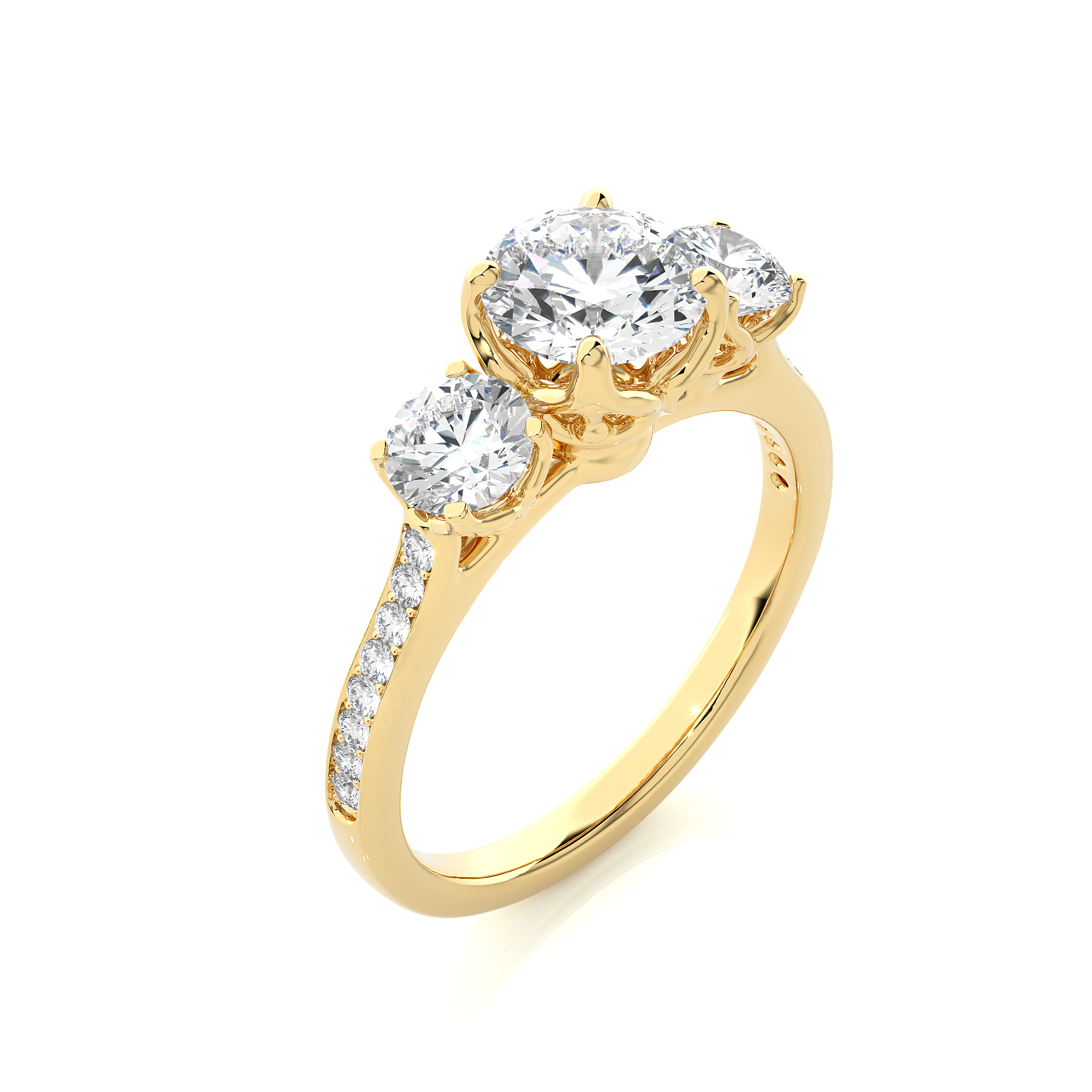 Three Stone Classic Lab Grown Diamond Ring