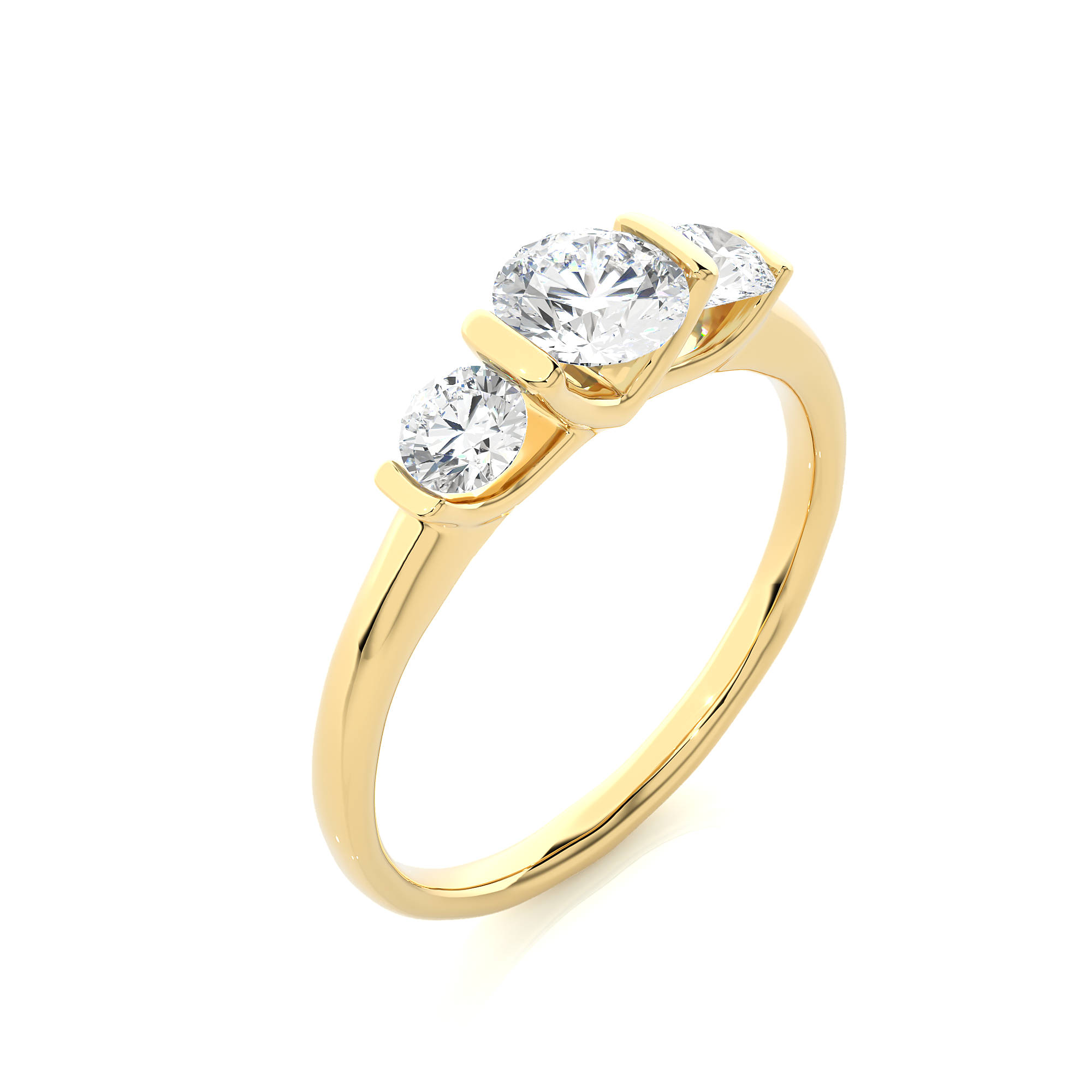 Lab Grown Diamond Three Stone Engagement Ring
