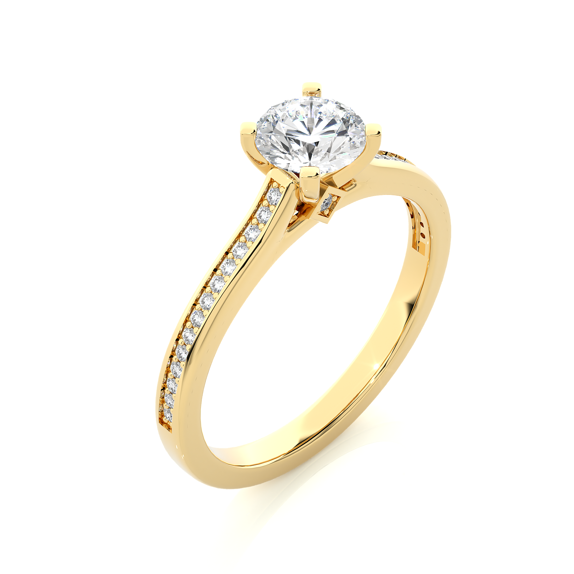 Round Lab Grown Diamond Engagement Ring