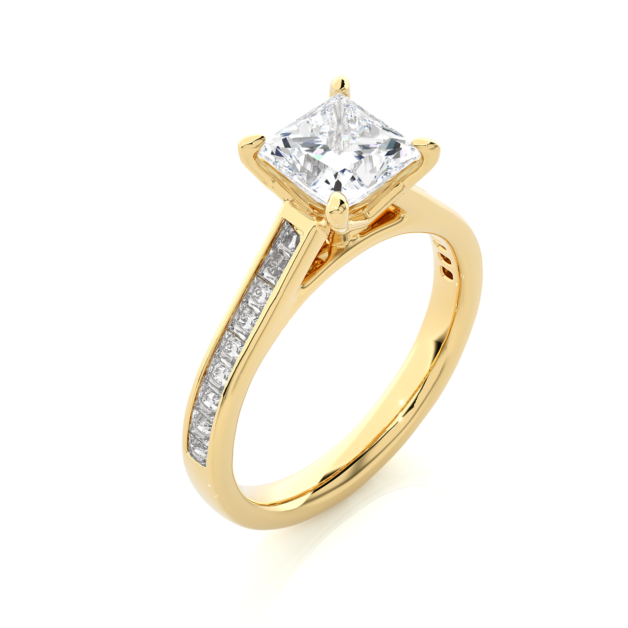 Princess Cut Lab Grown Diamond Engagement Ring