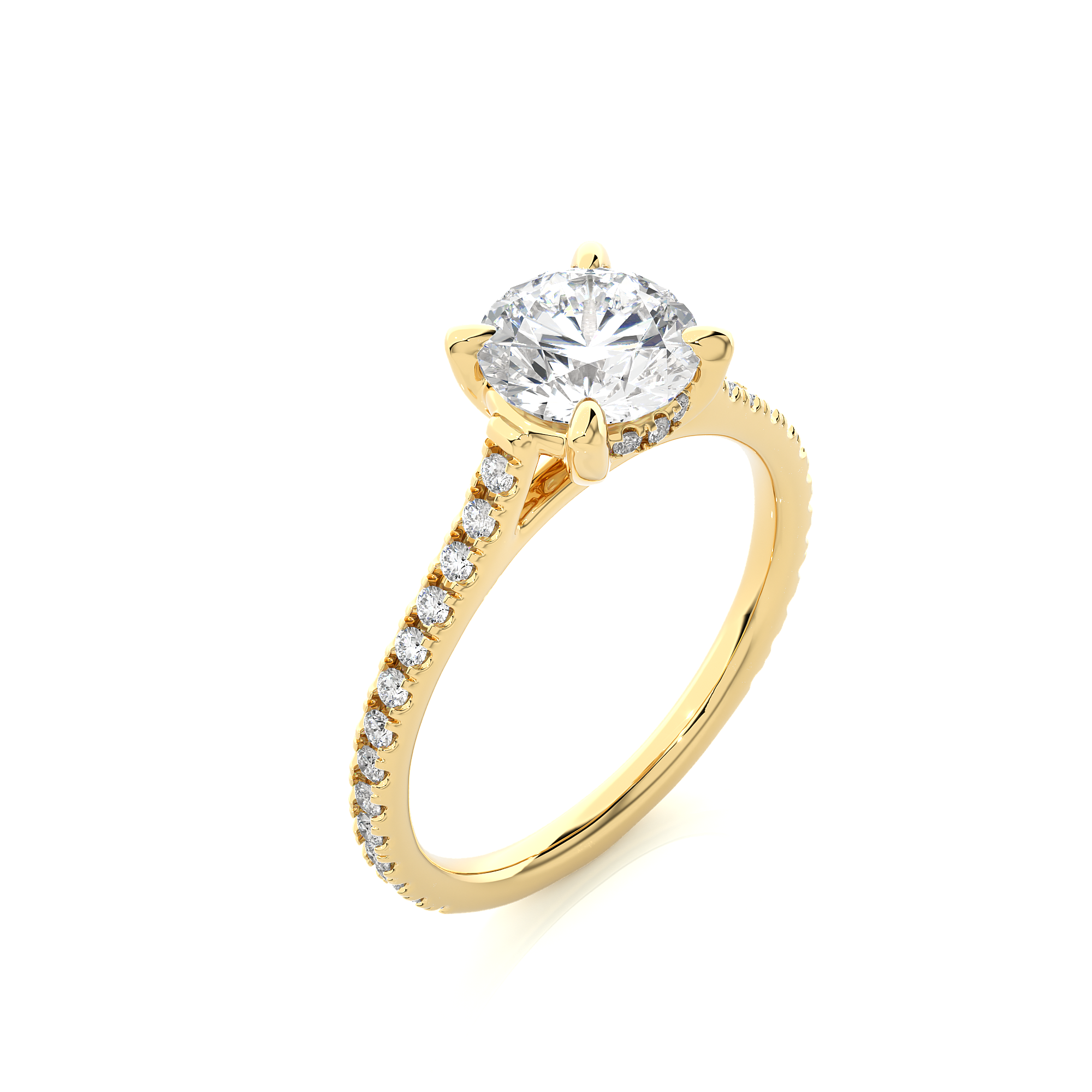 Round Lab Grown Diamond Engagement Ring