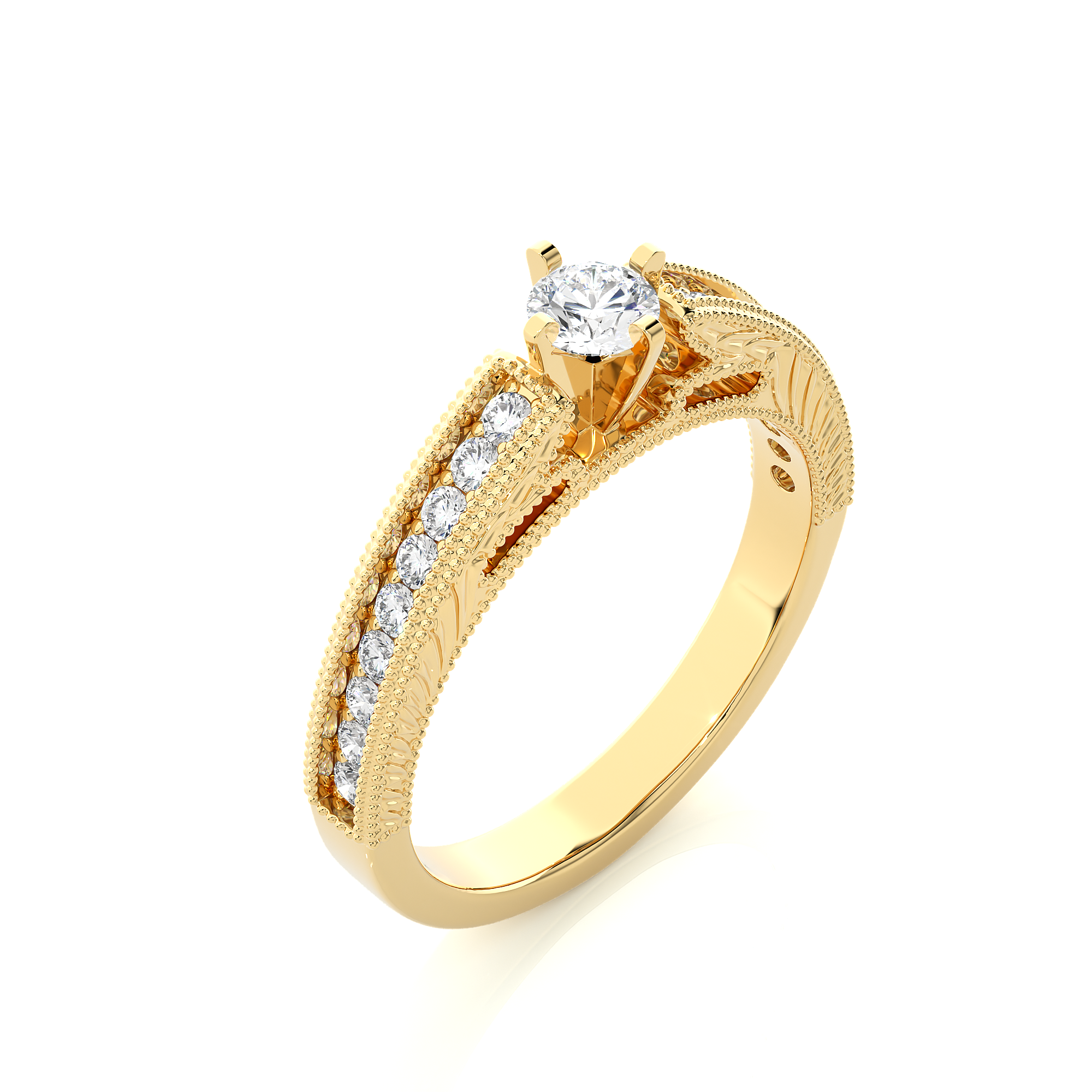 Vintage Style Diamond Engagement Ring