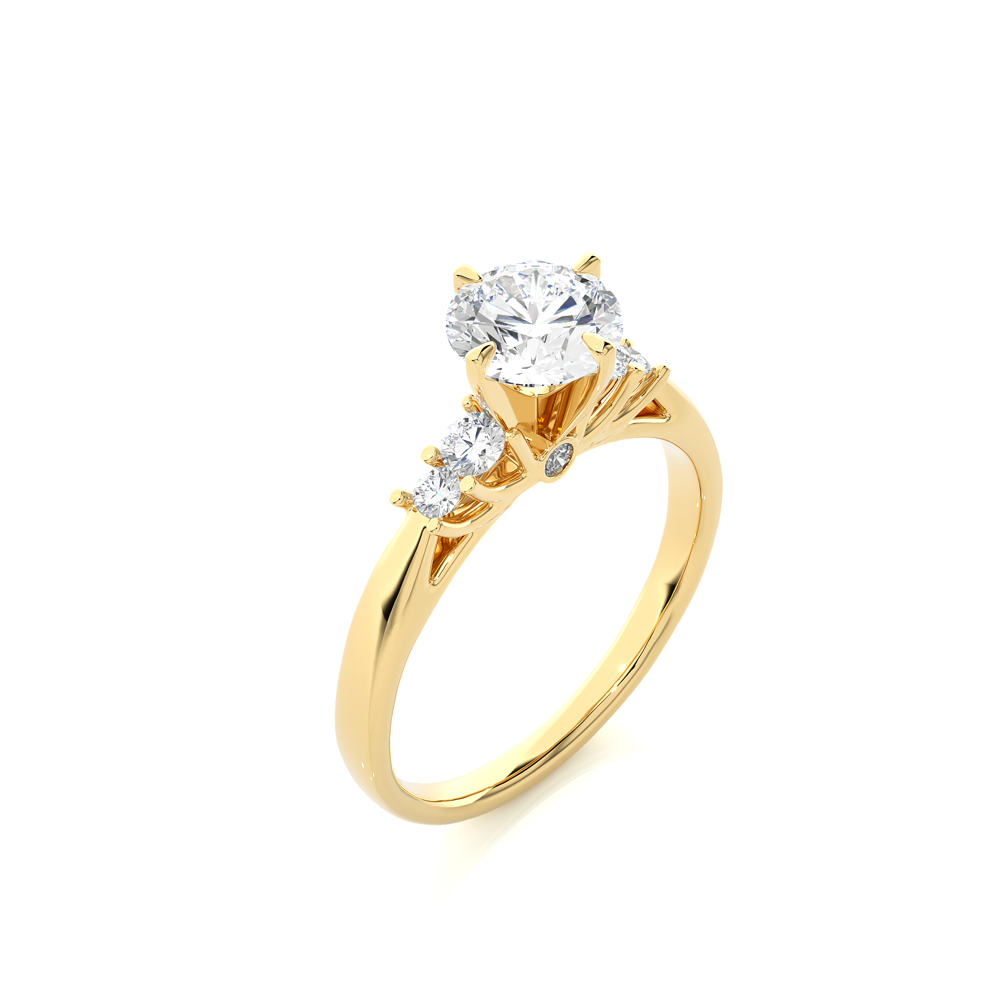 Five Stone Round Lab Diamond Engagement Ring