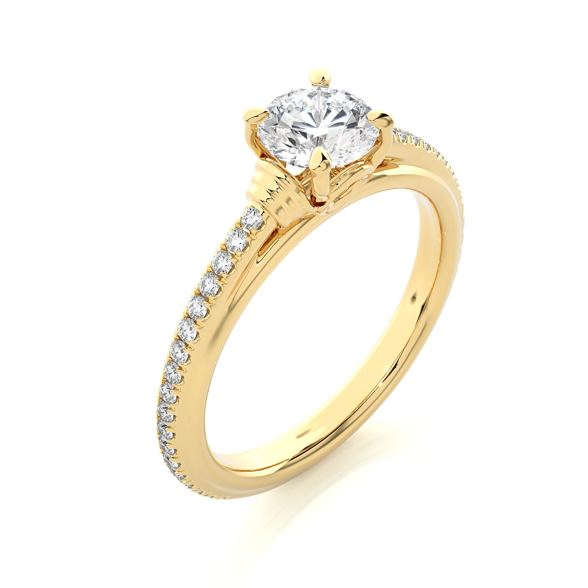 Round Cut Diamond Solitaire Engagement Ring