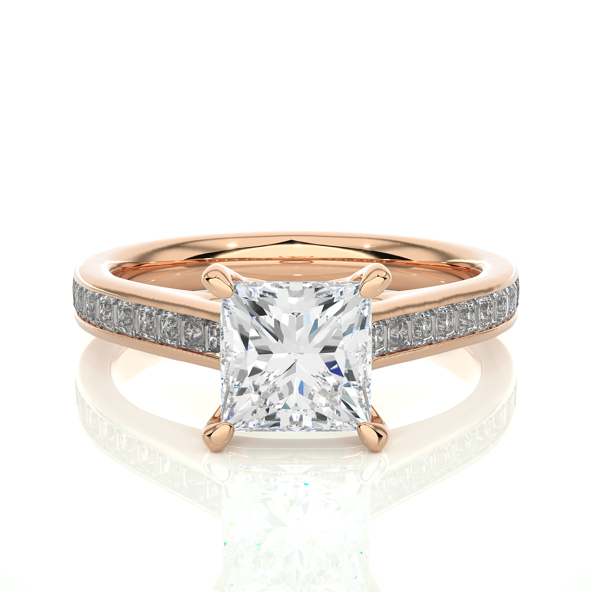 Princess Cut Lab Grown Diamond Engagement Ring