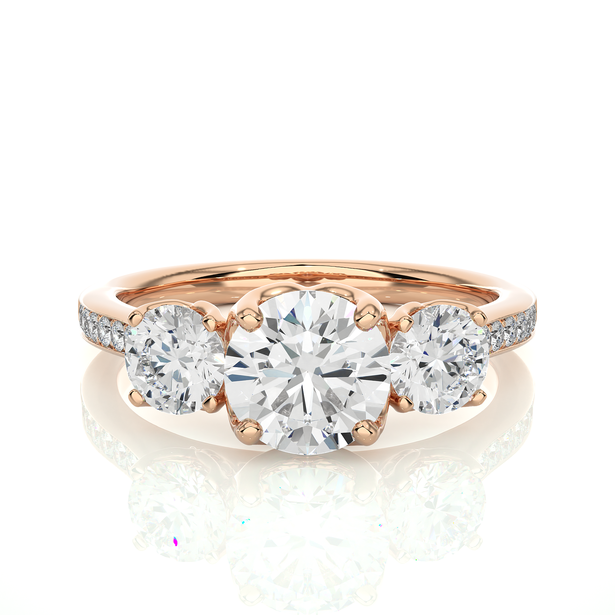 Three Stone Classic Lab Grown Diamond Ring