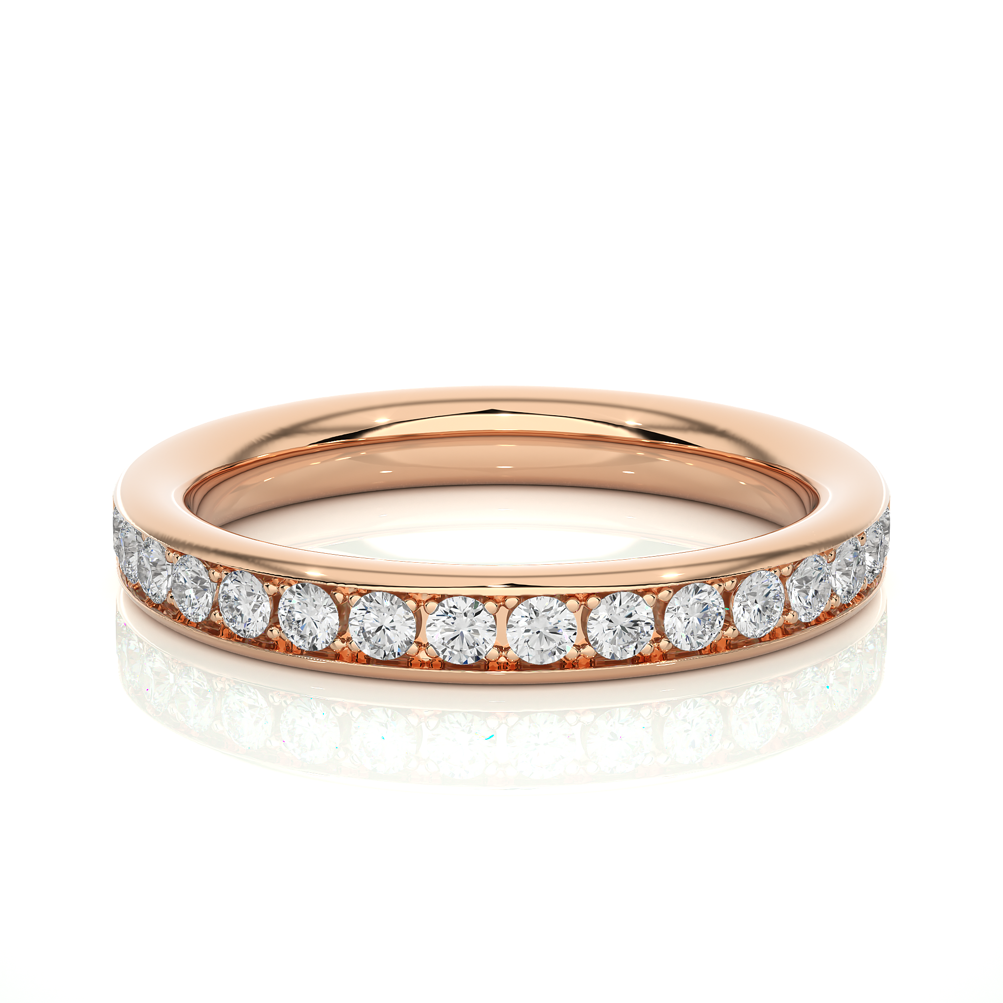 Pave Set Half Eternity Diamond Ring