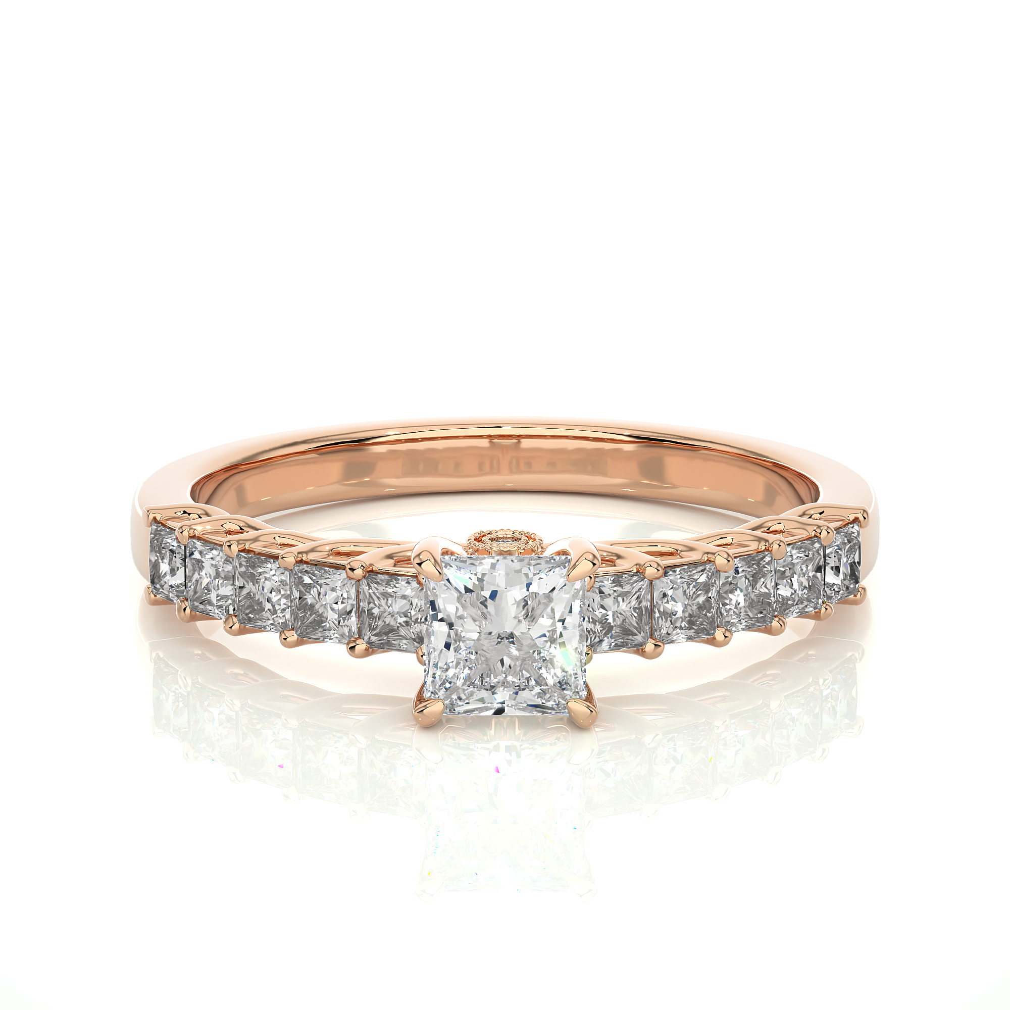 Princess Cut Lab Grown Diamond Engagement Ring