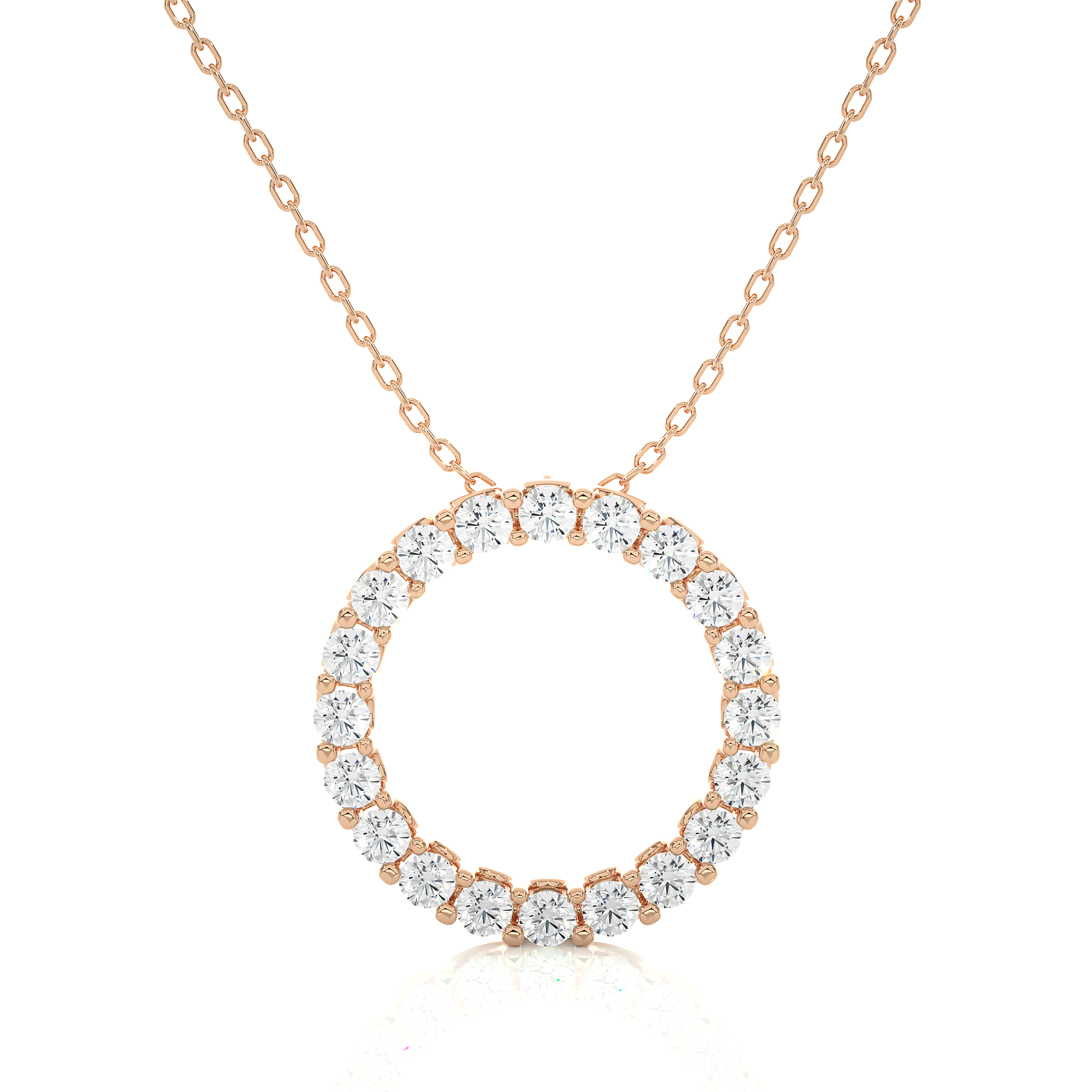 Minimal Circle Lab Diamond Pendant Necklace