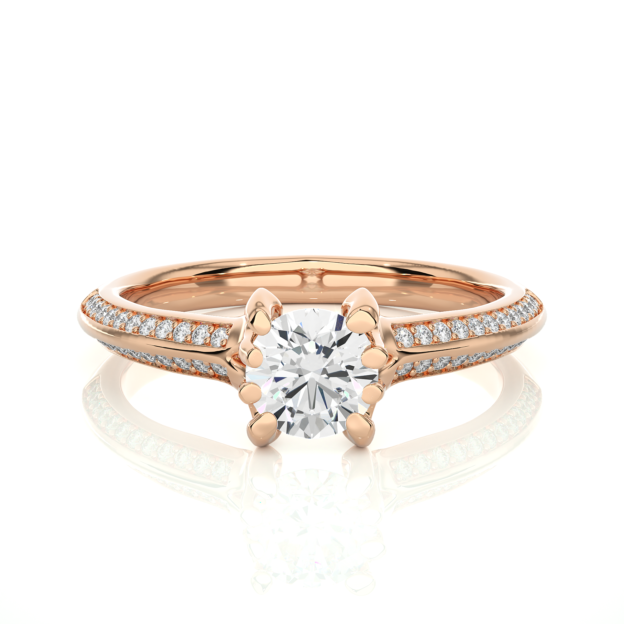 Round Lab Grown Diamond Engagement Ring