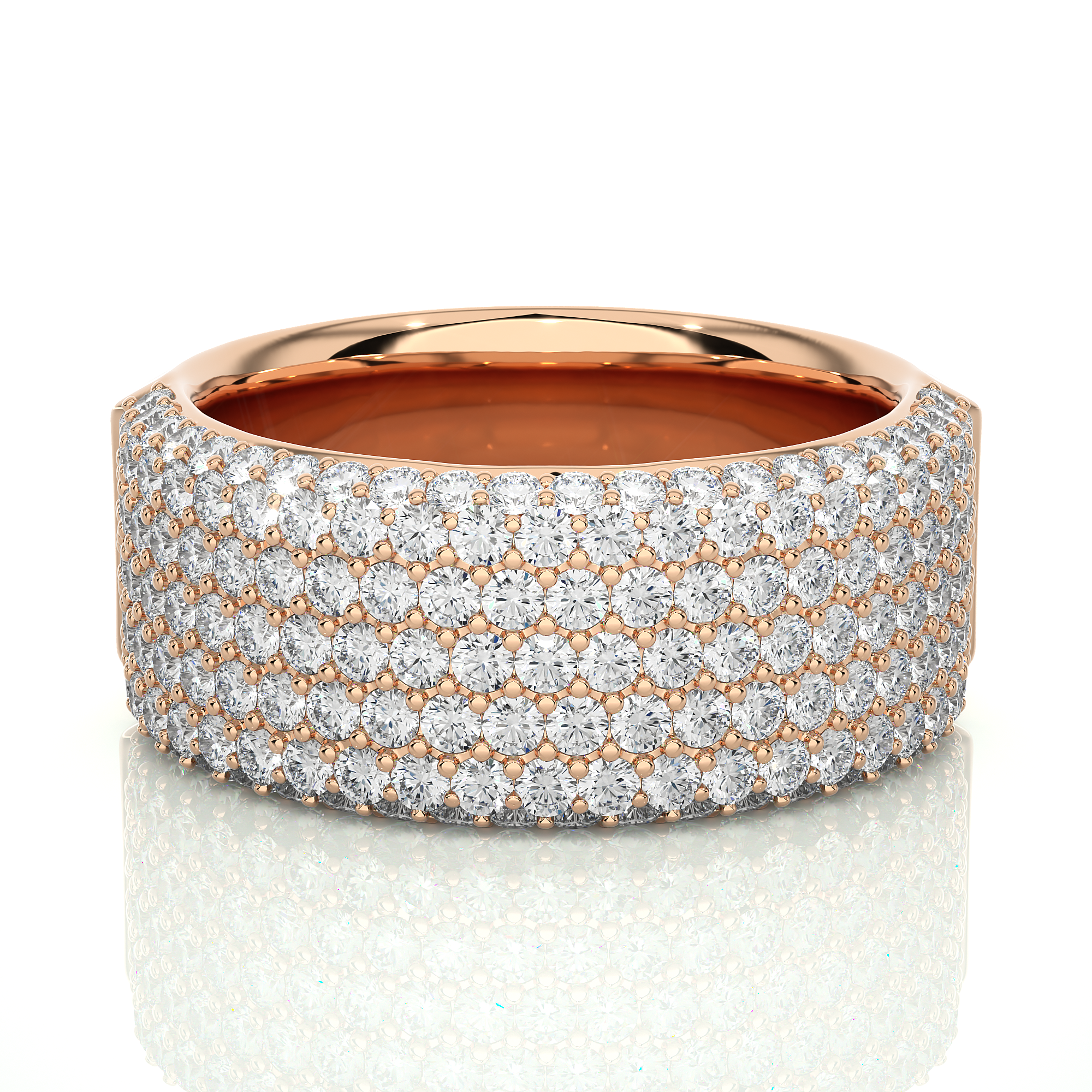 Multi Row Lab Grown Diamond Wide Band
