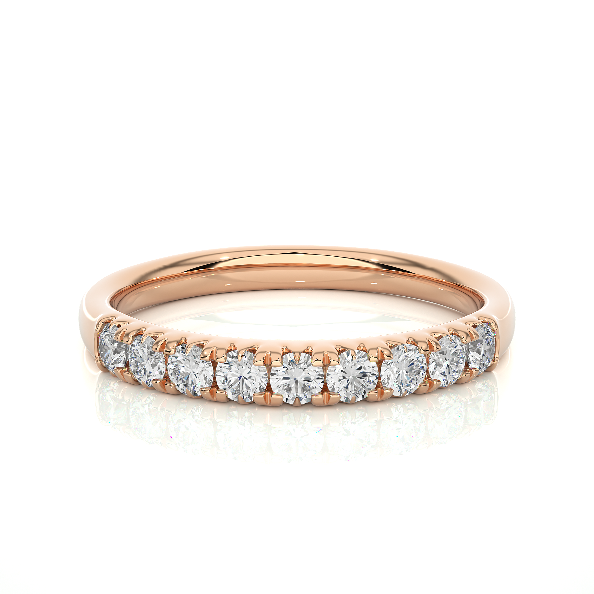 Round Cut  Lab Grown Diamond Half Eternity Ring