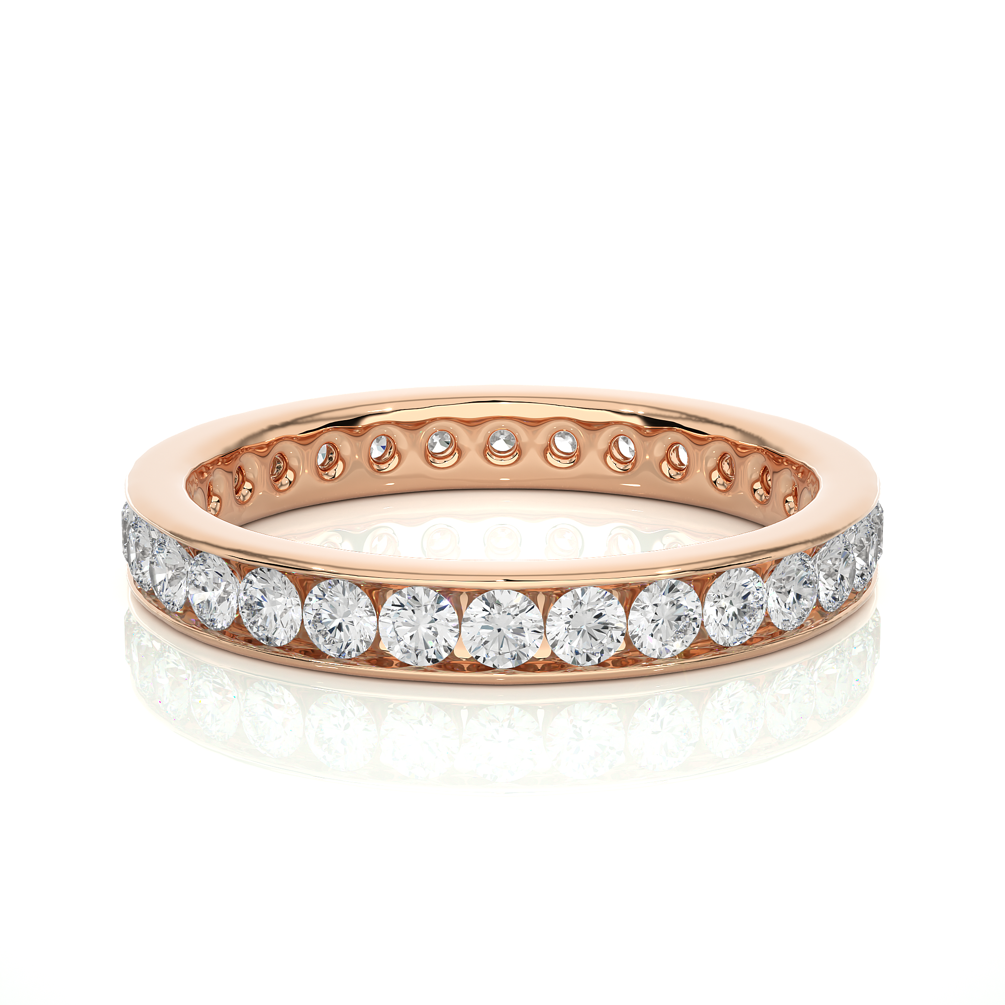 Channel Set Lab Grown Diamond Wedding Band