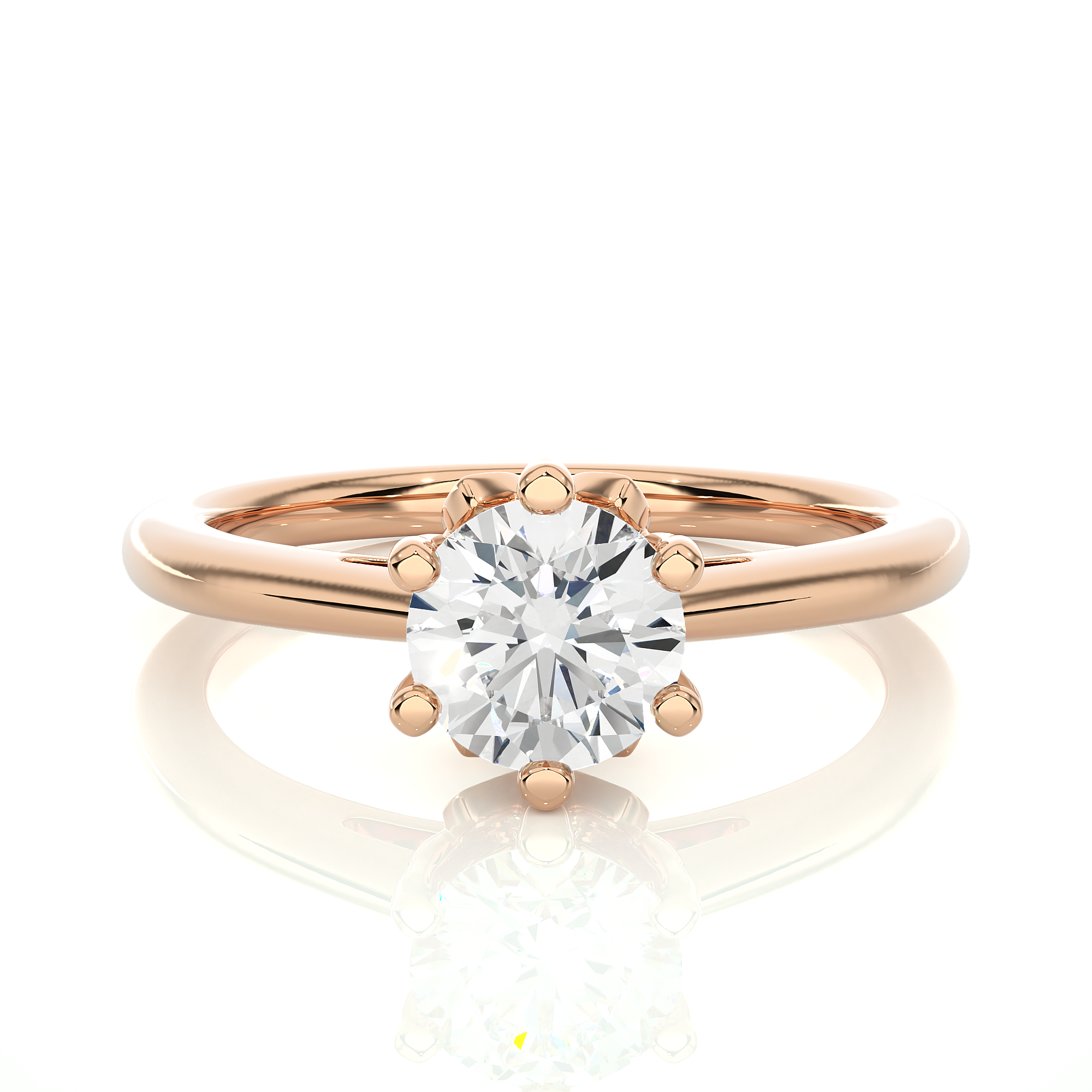 Round Cut Lab Grown Diamond Solitaire Engagement Ring