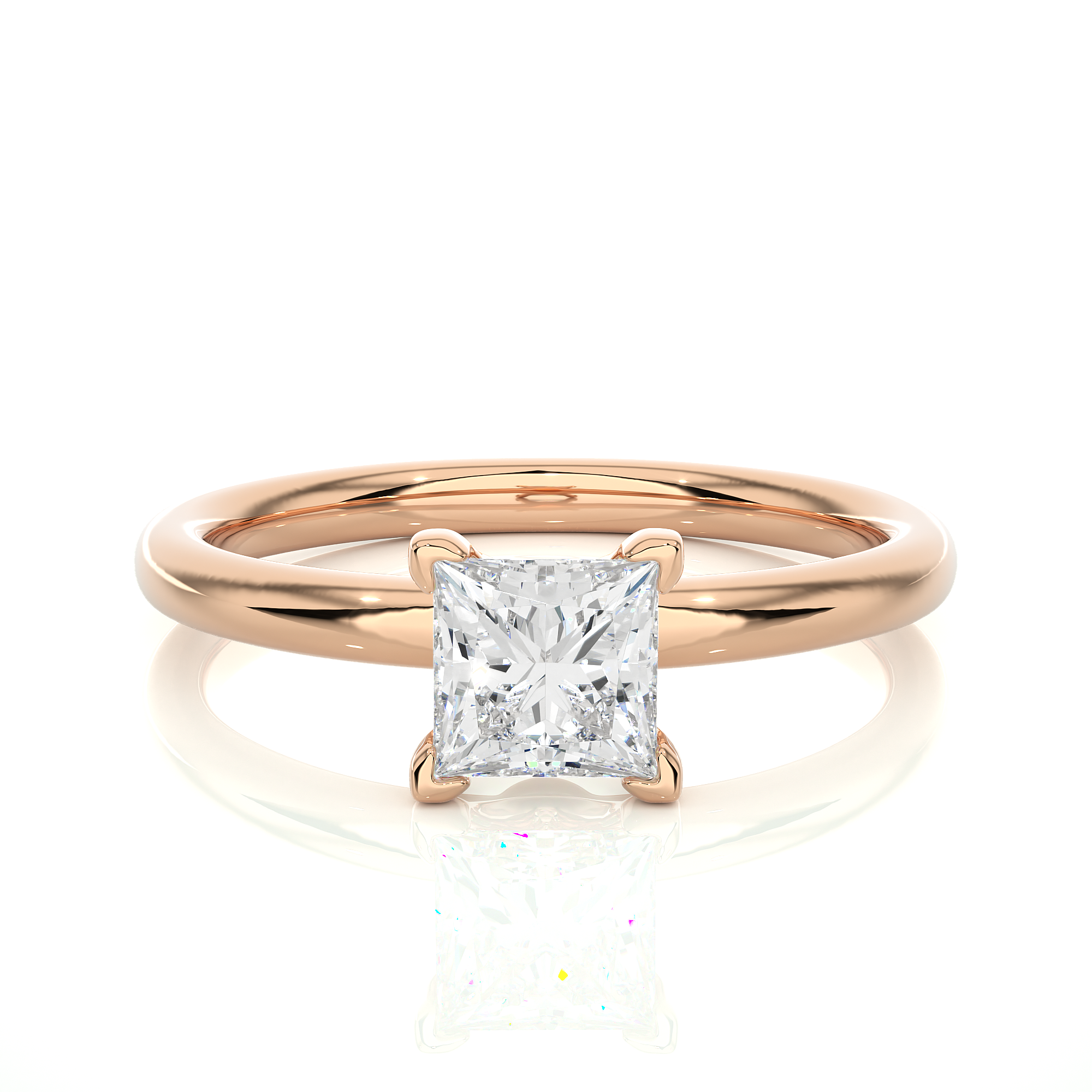 Princess Cut Lab Grown Diamond Solitaire Ring