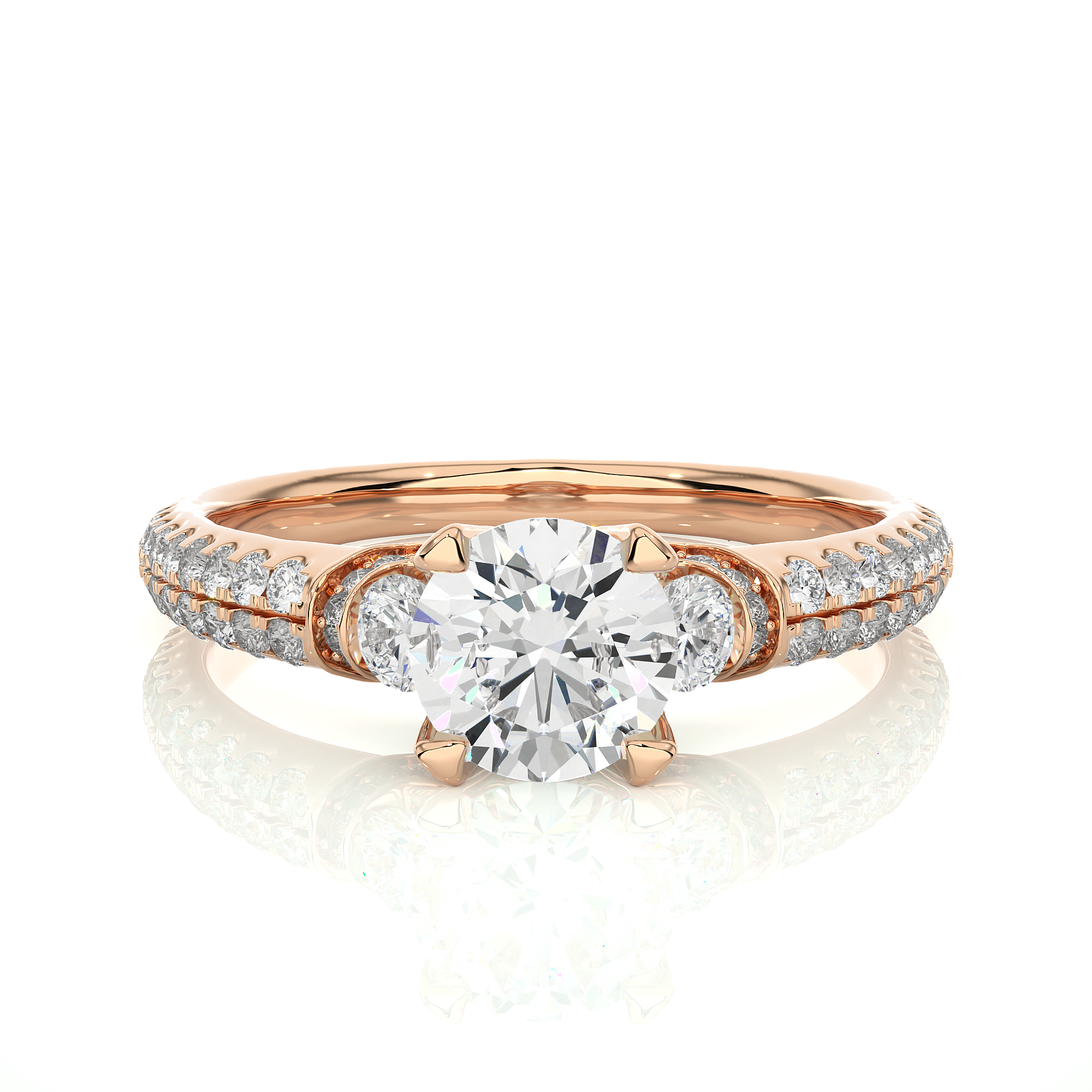Three Stone Lab Grown Diamond Engagement Ring