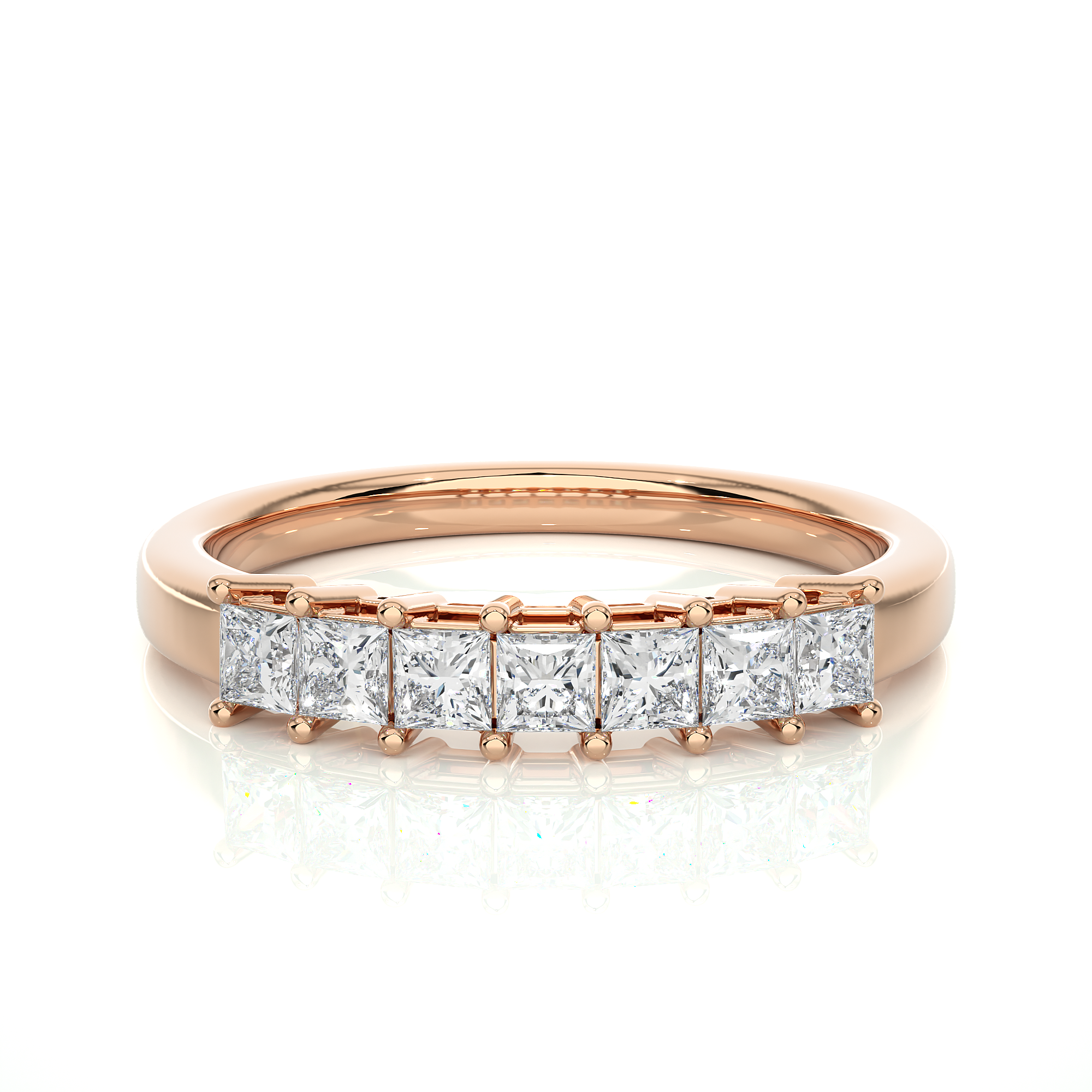Princess Cut Lab Grown Diamond Wedding Band