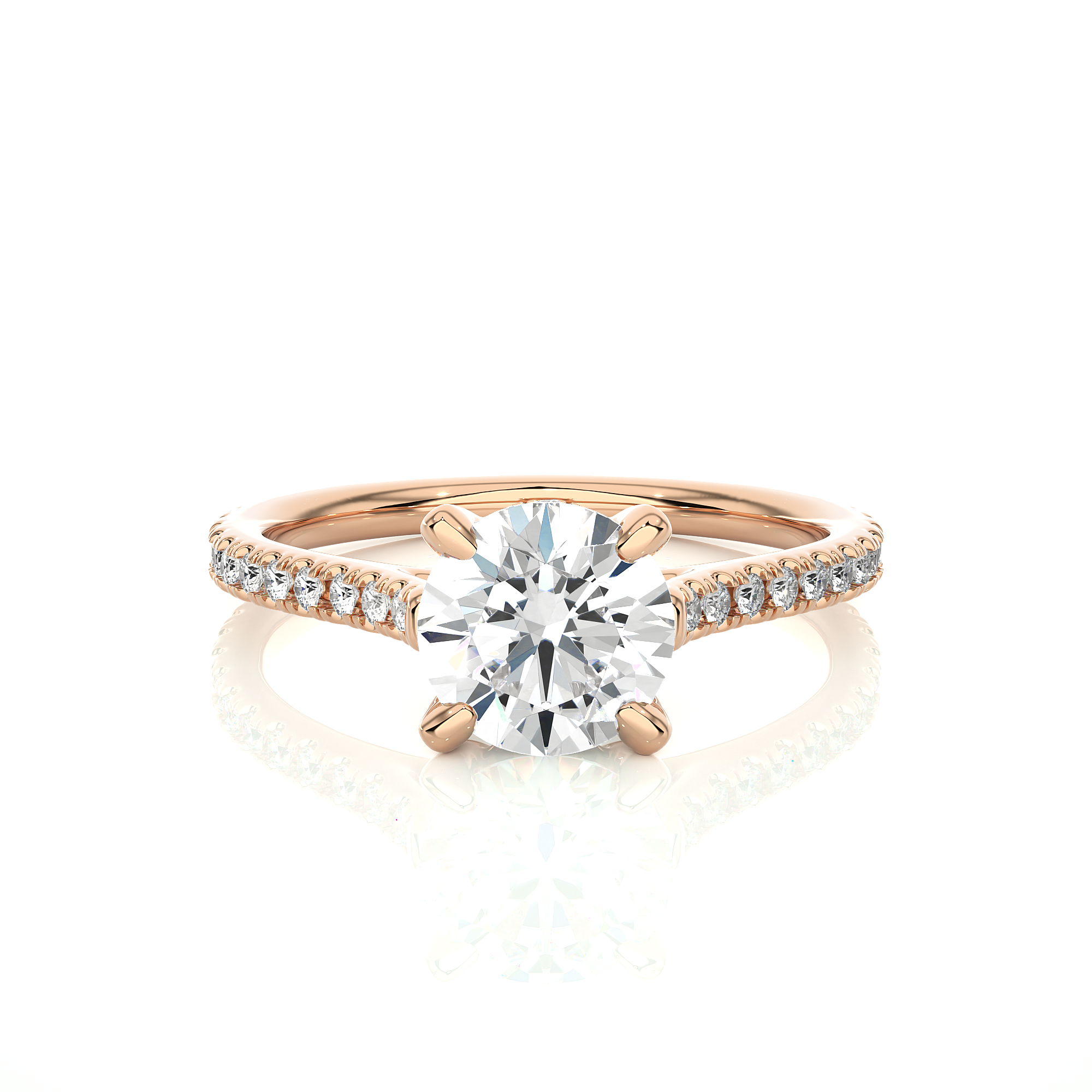 Round Lab Grown Diamond Engagement Ring