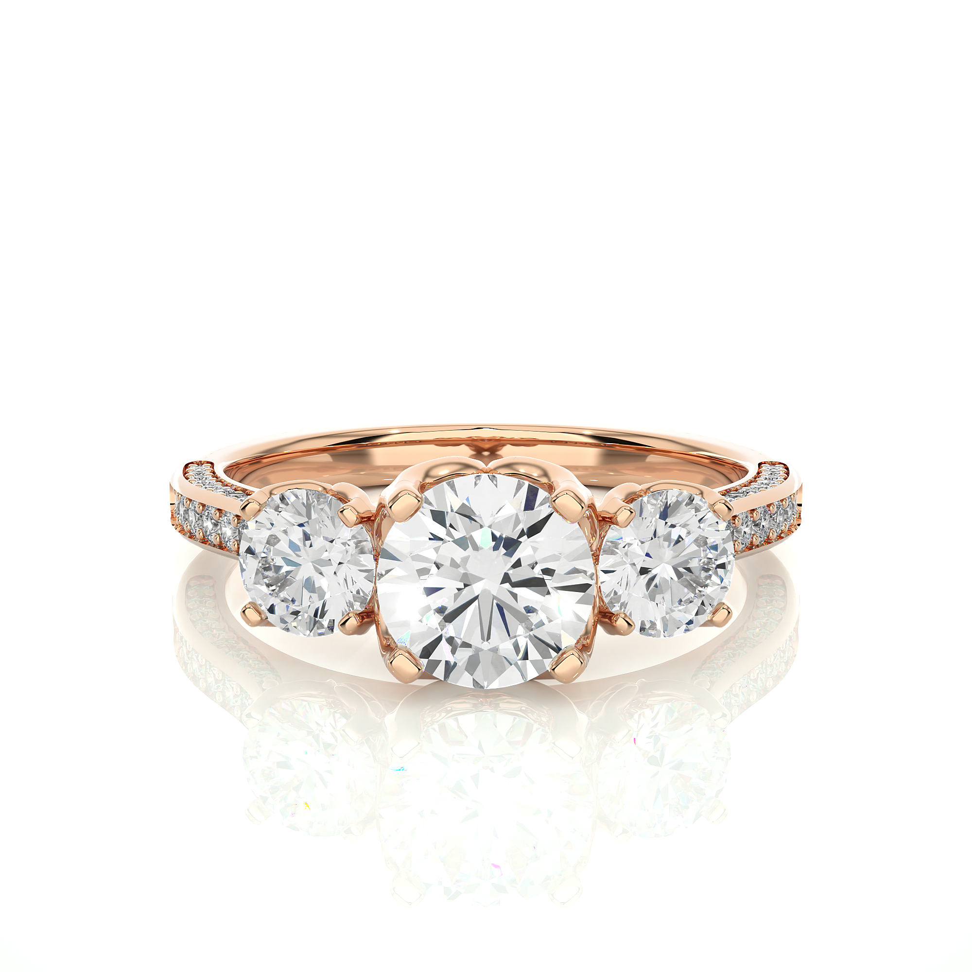 Lab Grown Diamond Three Stone Engagement Ring